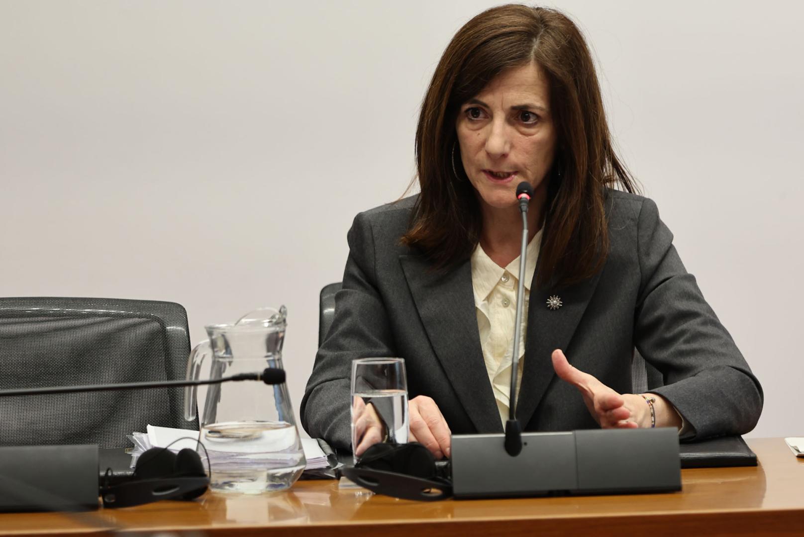 Edurne Eginoa, directora de la Oficina Anticorrupción, este miércoles en su comparecencia en la comisión de investigación