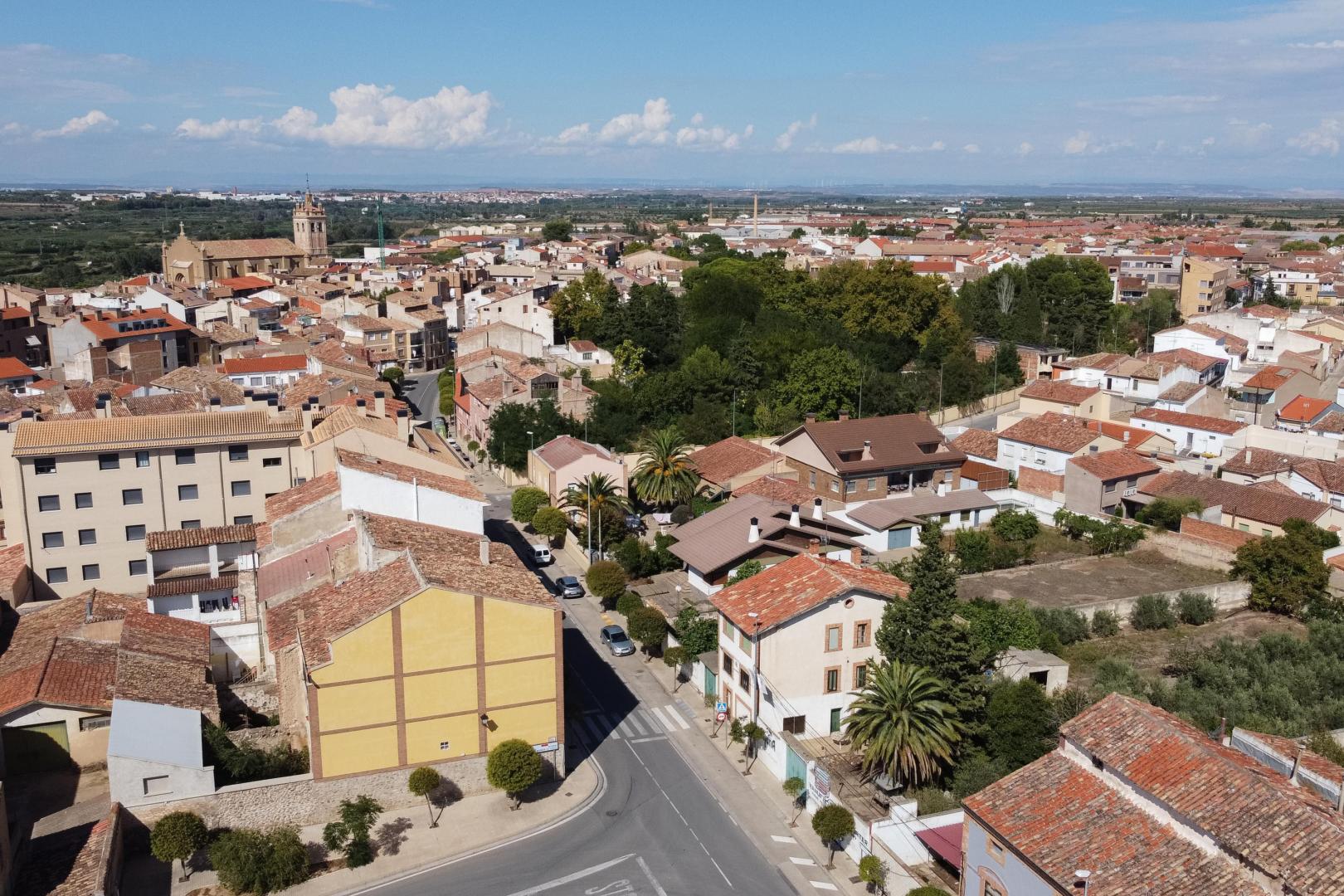 Vista aérea del casco urbano de Cintruénigo, localidad natal de la joven Sara Jiménez Jiménez
