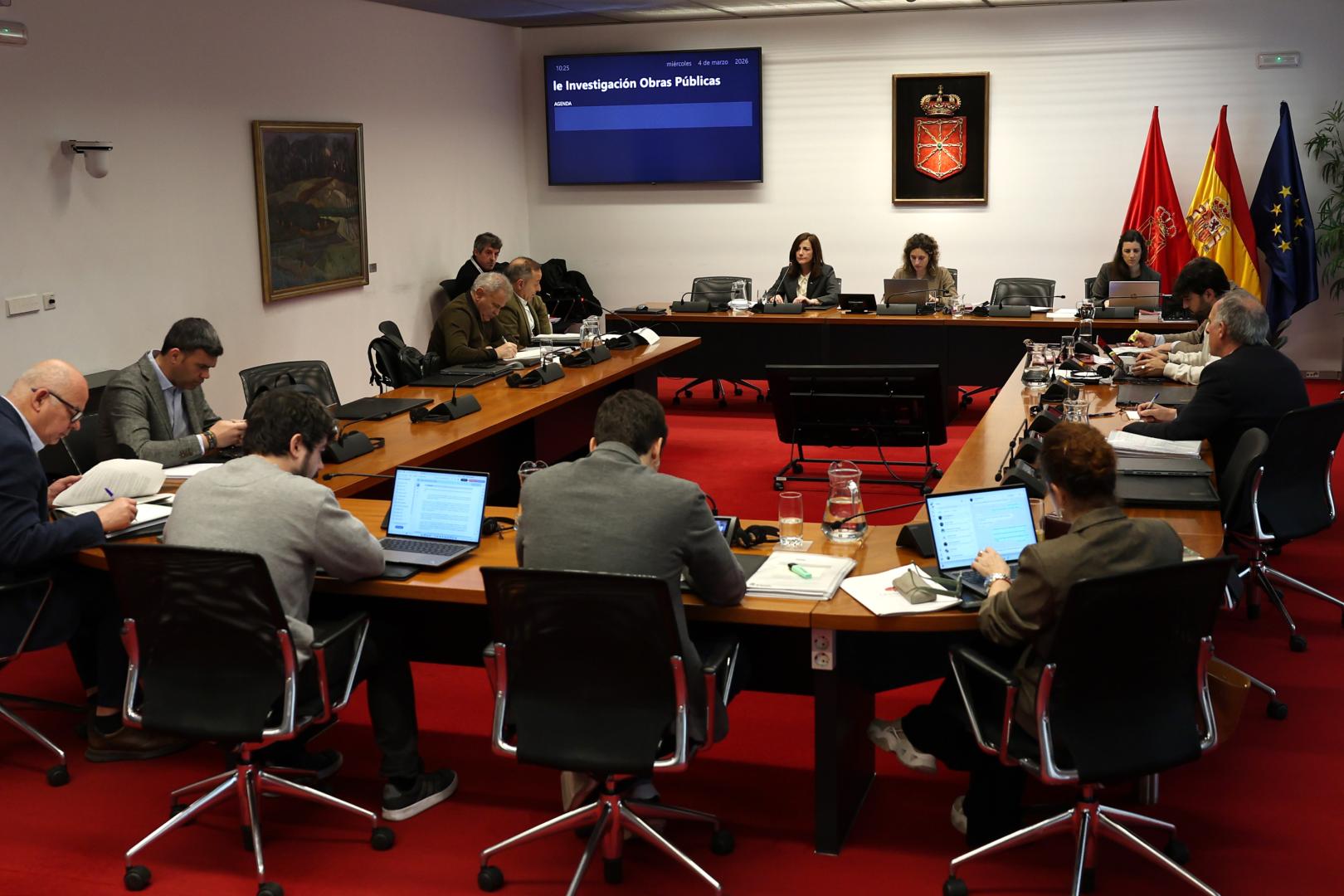 La directora de la Oficina de Buenas Prácticas y Anticorrupción de Navarra (OANA), Edurne Eginoa, durante su comparecencia este miércoles en la comisión de investigación del Parlamento navarro