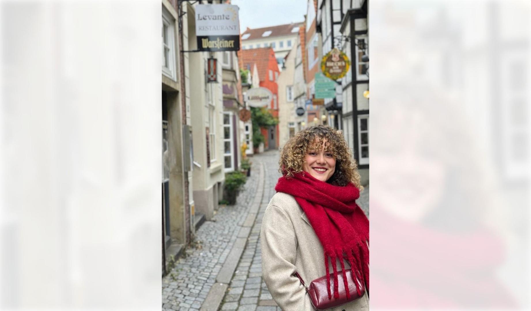 La pamplonesa Irantzu Castro Aguilar, en Schnoor, el pintoresco barrio de Bremen