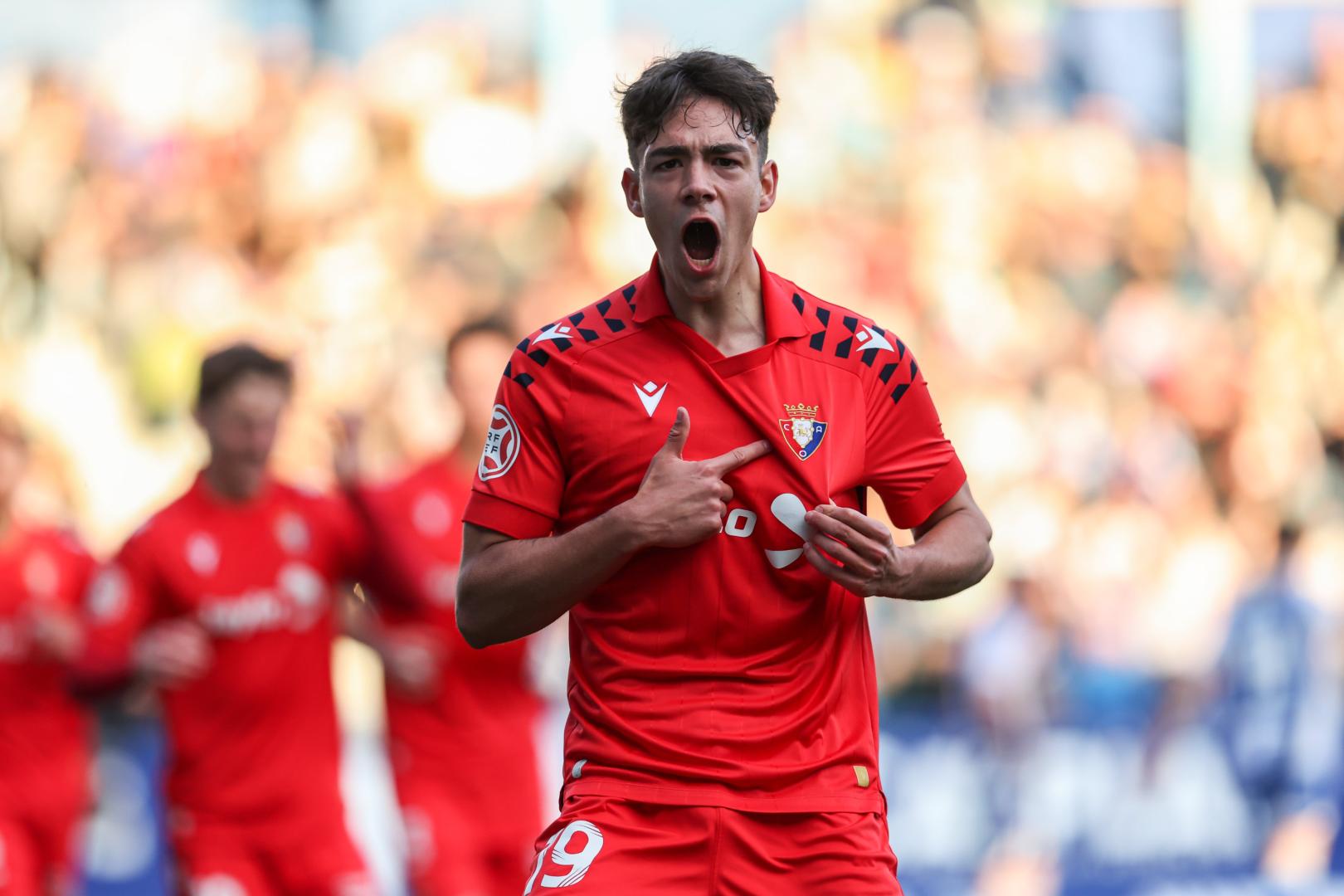 Asier Bonel, delantero de Osasuna Promesas, anotó el 0-1 ante la Ponferradina