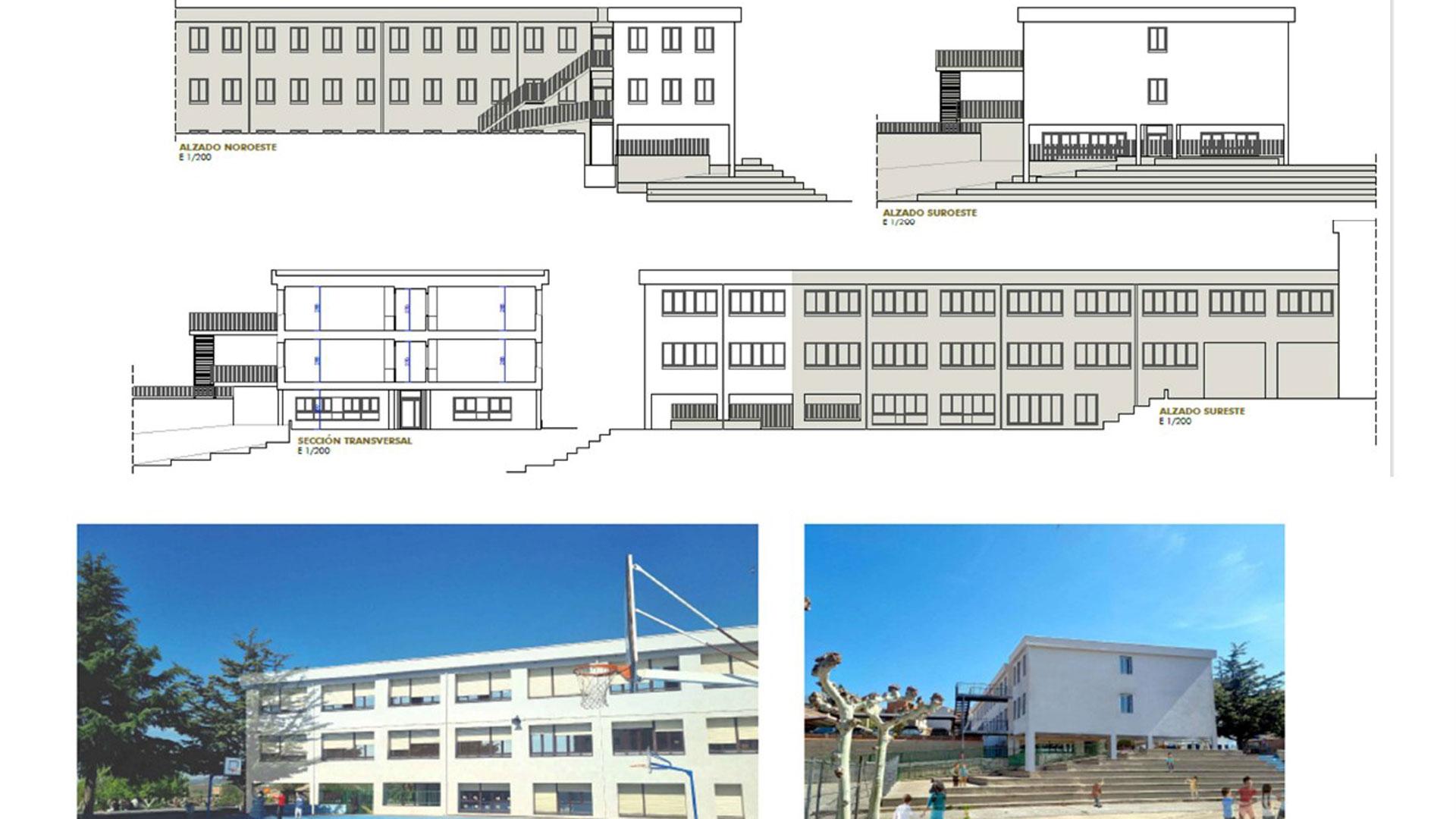 Infografía del proyecto de ampliación del colegio Ricardo Campano de Viana
