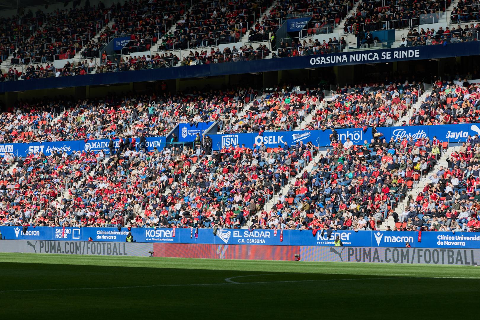 Imagen de la grada de El Sadar durante el Osasuna-Mallorca disputado este pasado sábado.