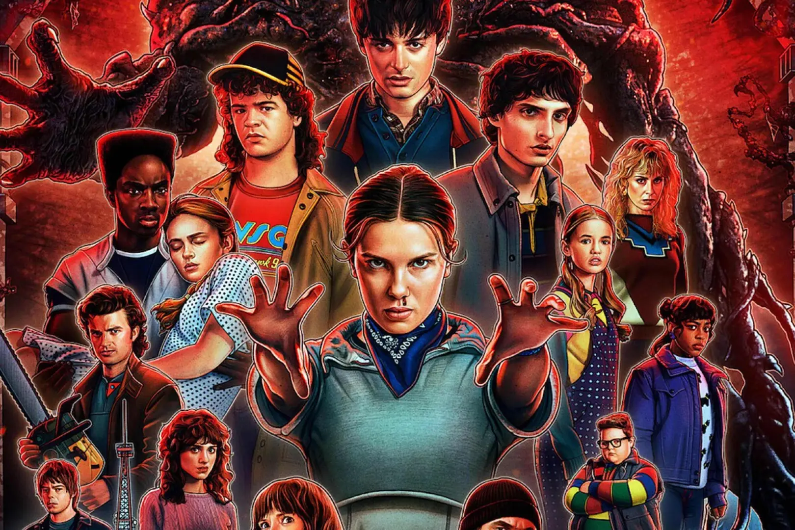 Una imagen con personajes de 'Strangers Things'