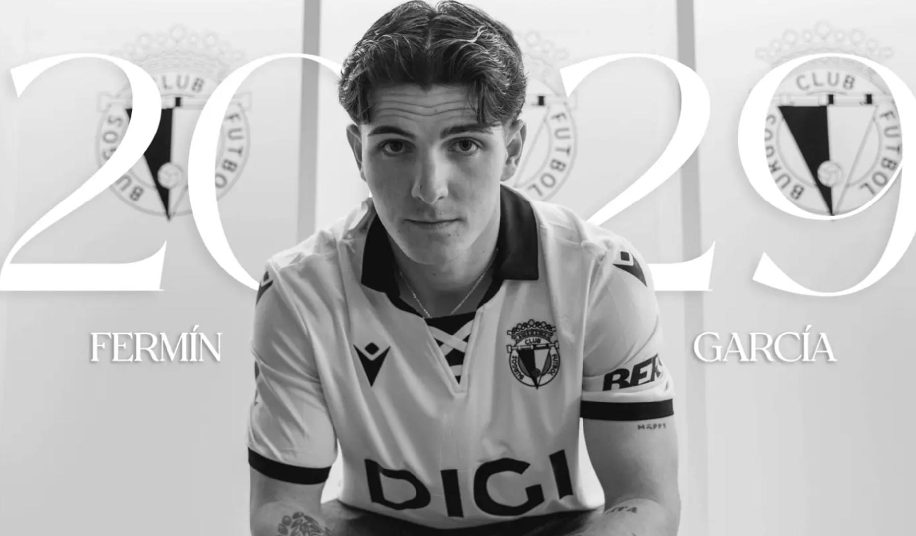 Fermín García ha renovado con el Burgos CF hasta 2029