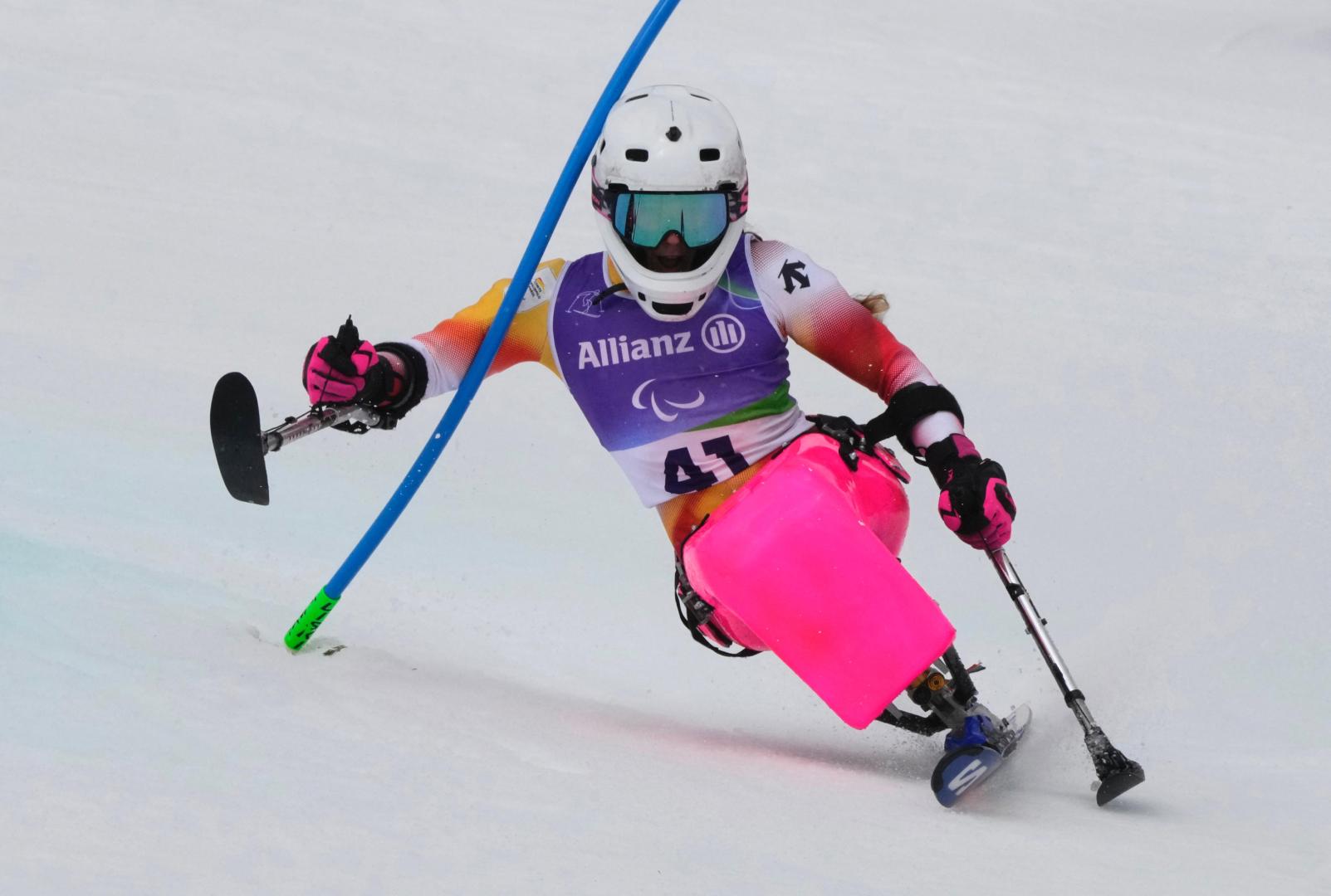 La esquiadora española Audrey Pascual logró este sábado la medalla de bronce en eslalon