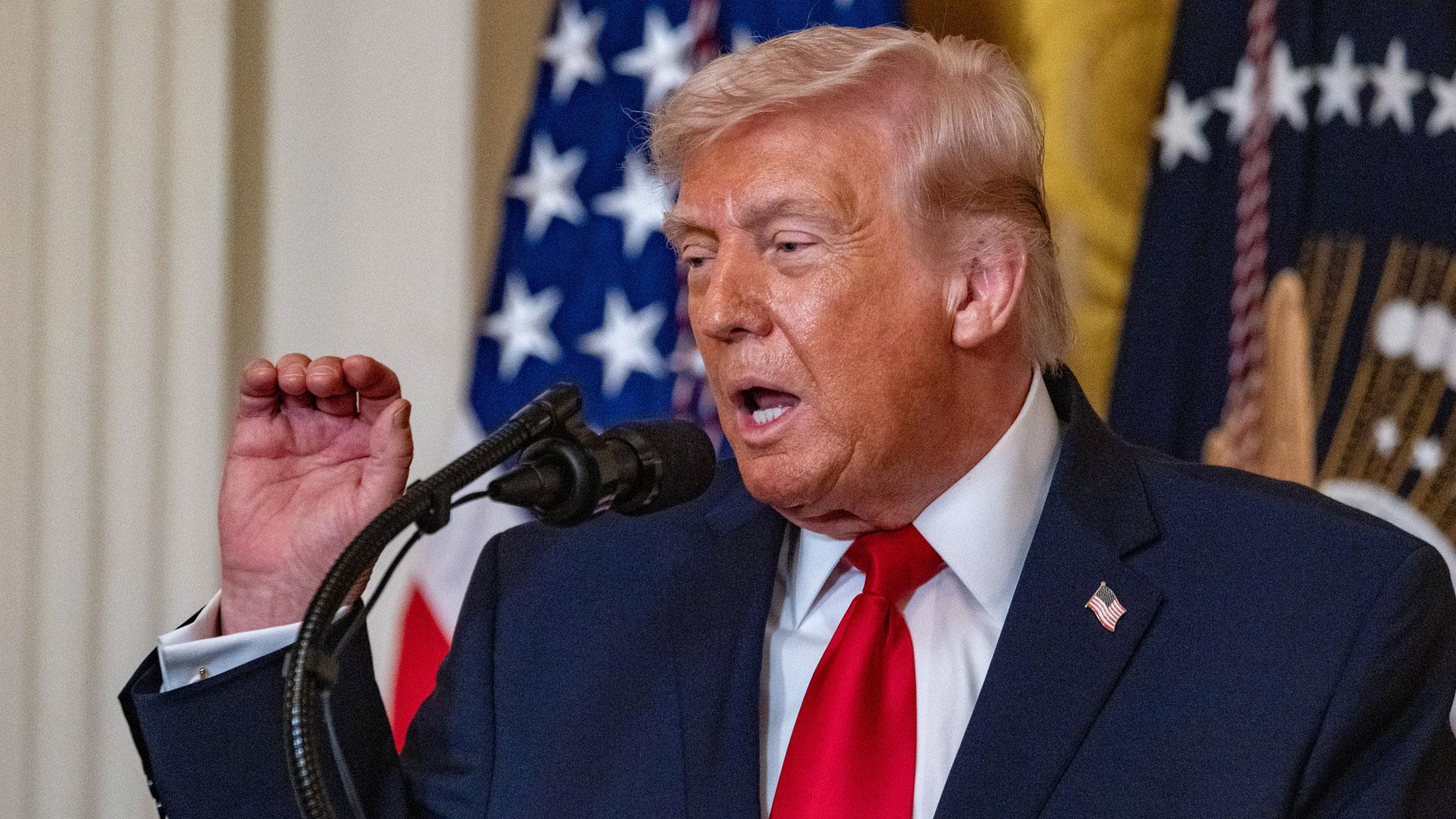 El presidente estadounidense, Donald Trump, en unas declaraciones a la prensa en la Casa Blanca