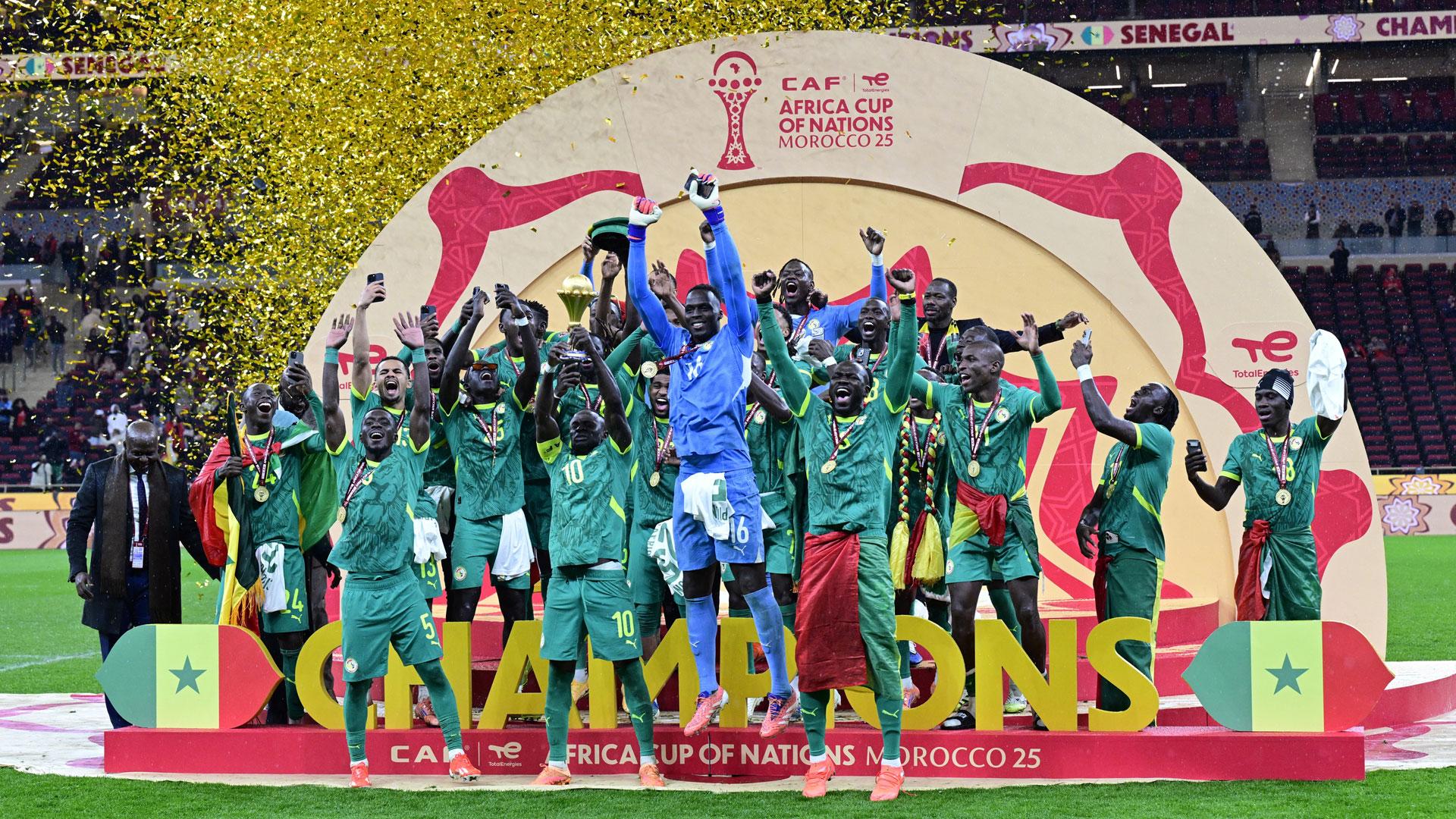 Celebración de la selección de Senegal del título de la Copa de África
