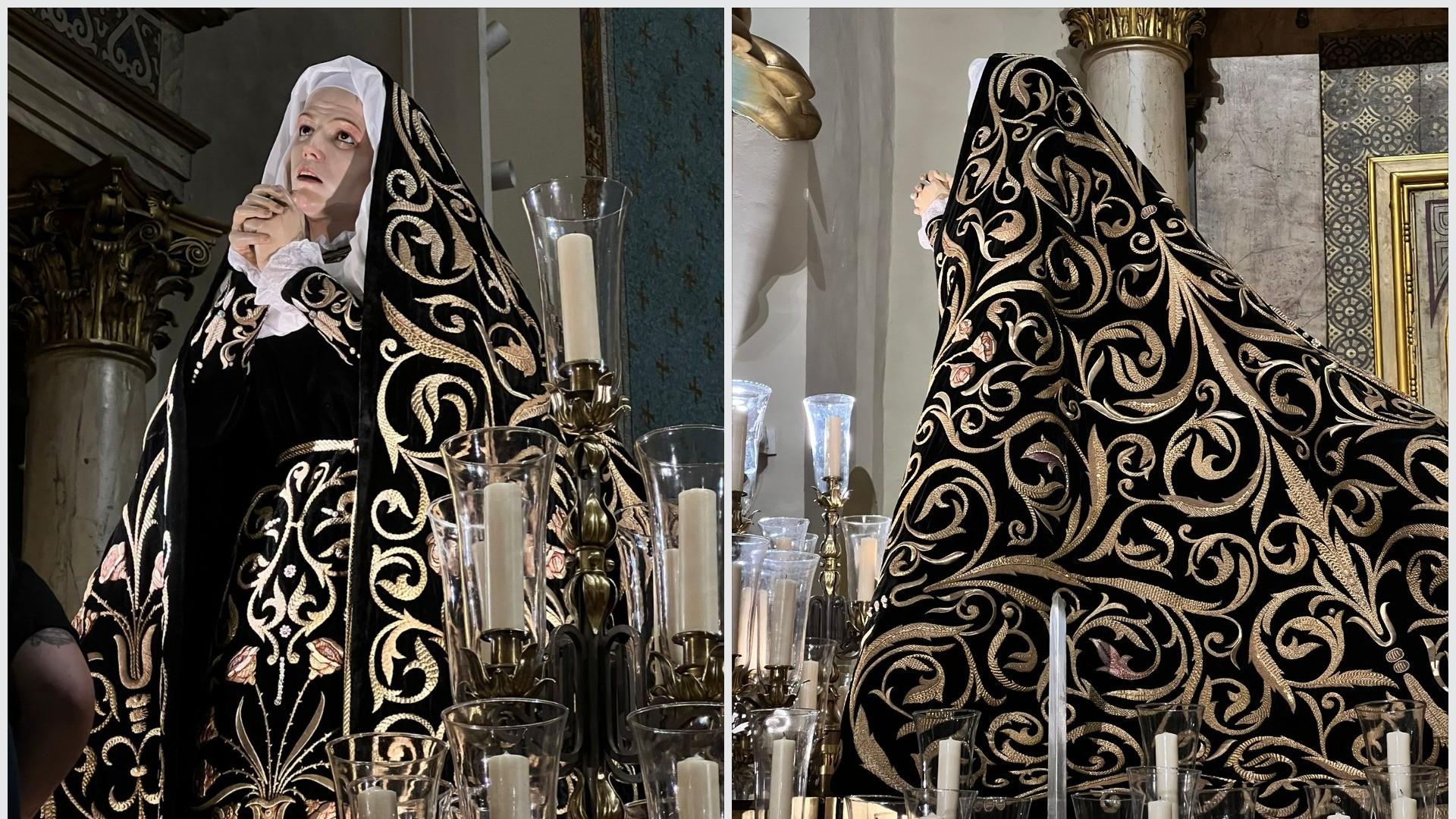 La Dolorosa luce ya vestida para su próximo traslado a la catedral