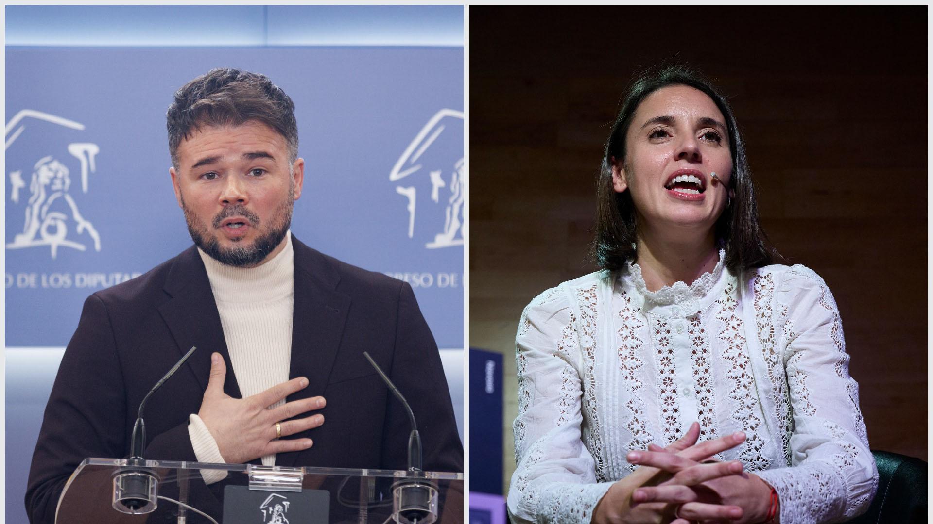 Gabriel Rufián e Irene Montero