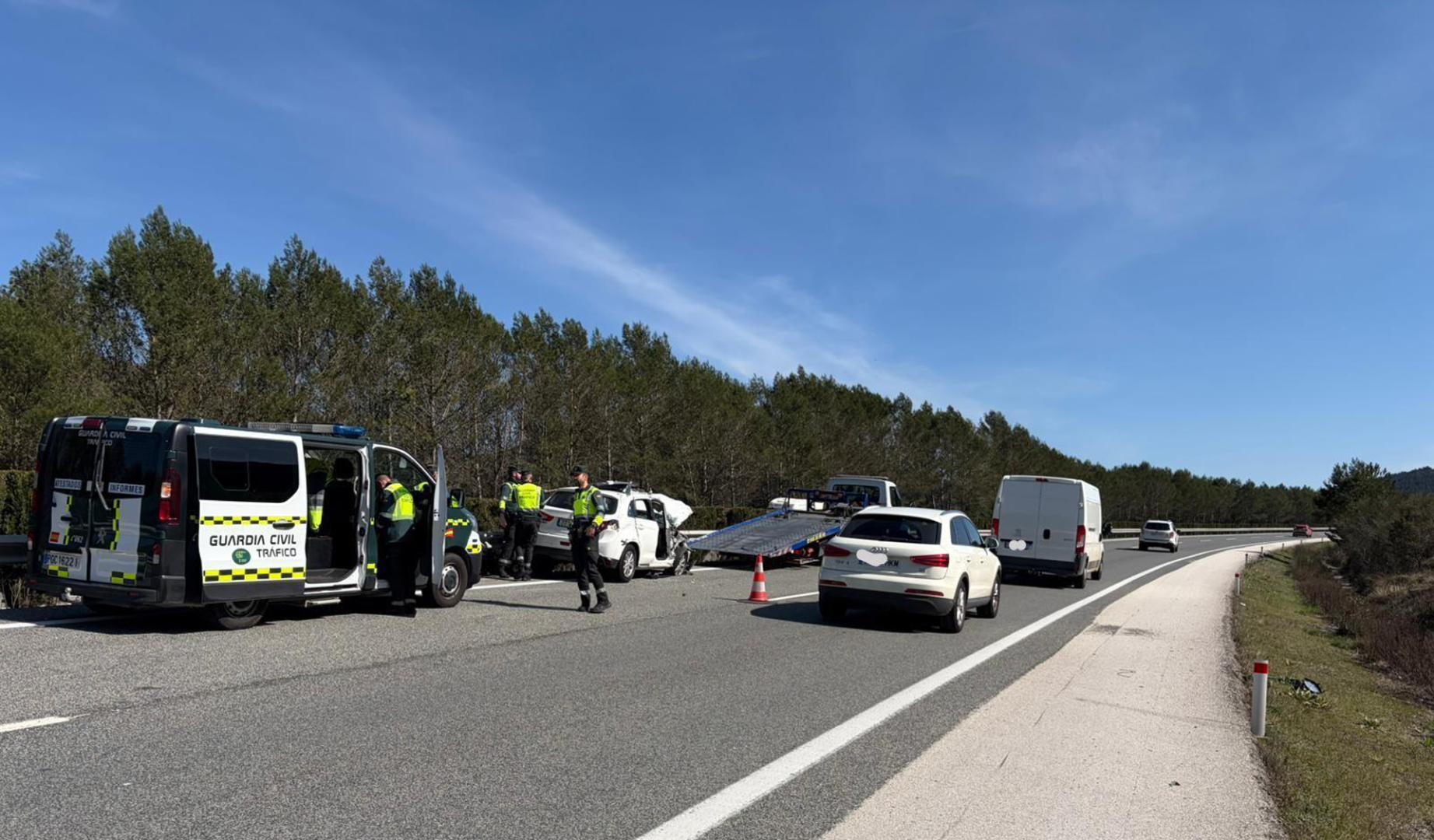 Herido al salirse de la vía en la AP-15 cerca de Sarasate