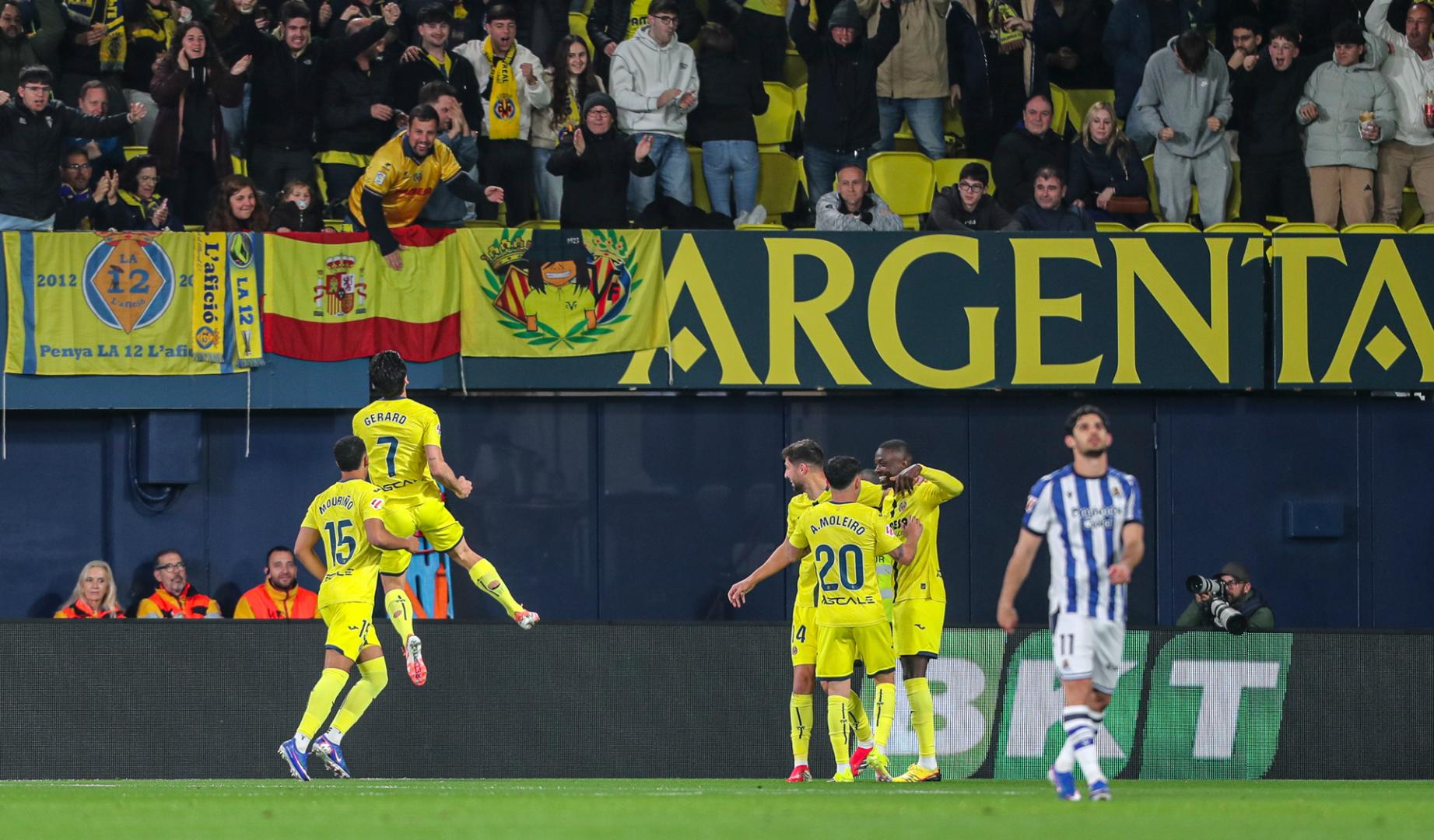 Gerard Moreno celebra su tanto frente a la Real Sociedad