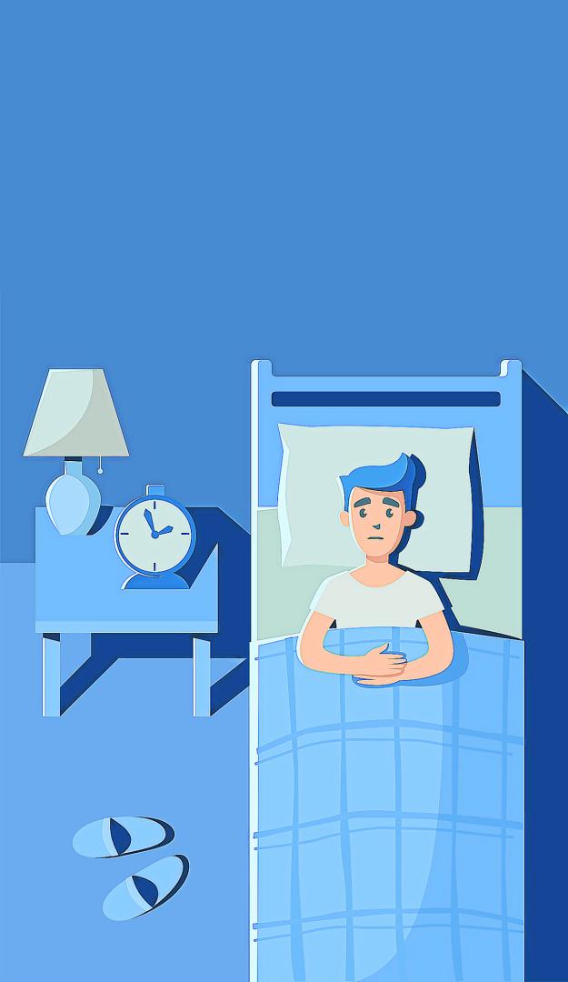 Ilustración de una persona con insomnio