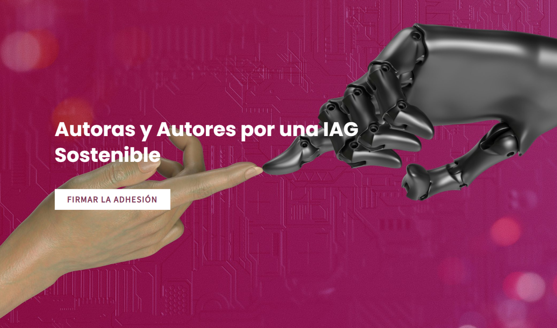 Web en la que se puede firmar el manifiesto: autoresporunaiasostenible.es