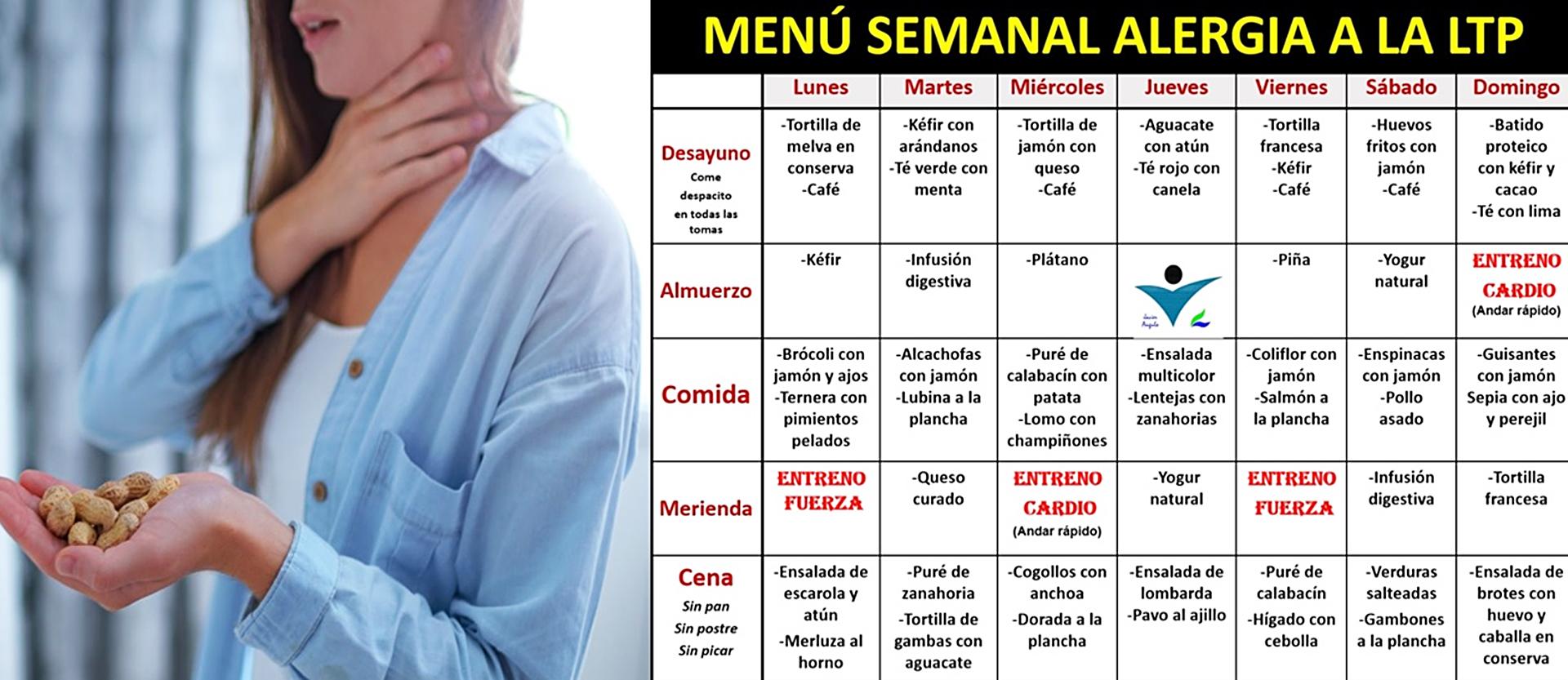 Menú semanal de personas con alergias LTP