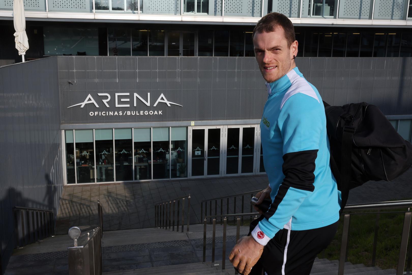 Unai Laso, antes del entrenamiento.