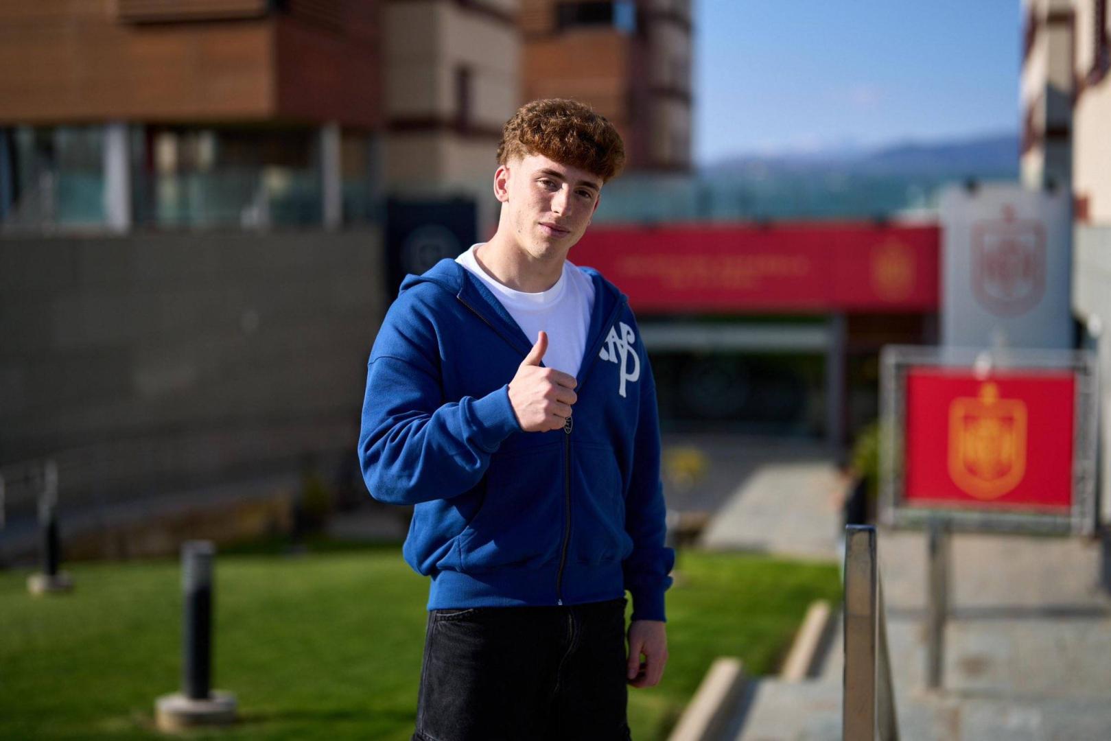 Víctor Muñoz, en su primer día con la selección española.