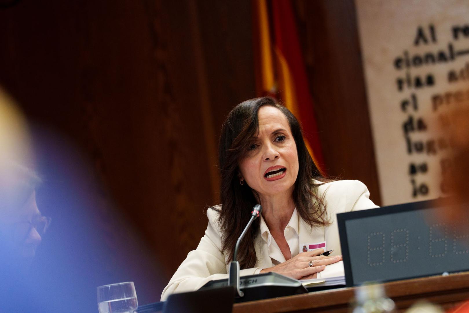 La presidenta del Redeia, Beatriz Corredor, en su comparecencia ante la Comisión de Investigación sobre el apagón