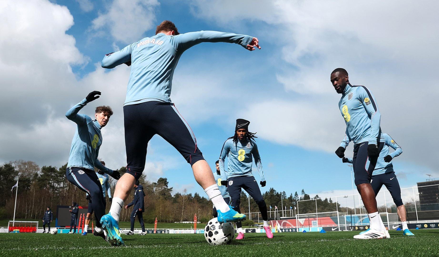 Entrenamiento reciente de la selección inglesa