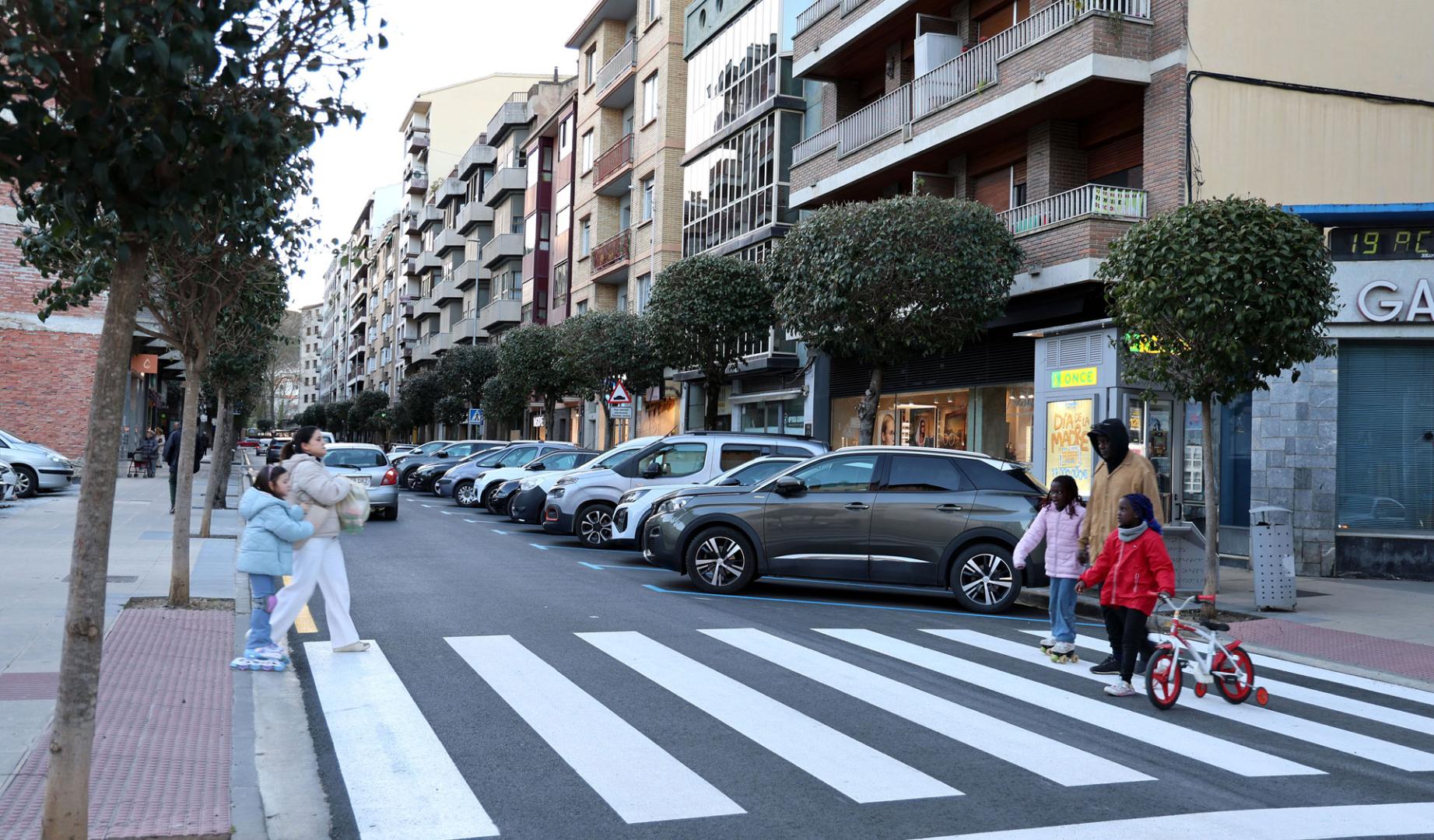El Paseo de la Inmaculada de Estella, en una imagen de este viernes por la tarde con los cambios introducidos hace un par de semanas.