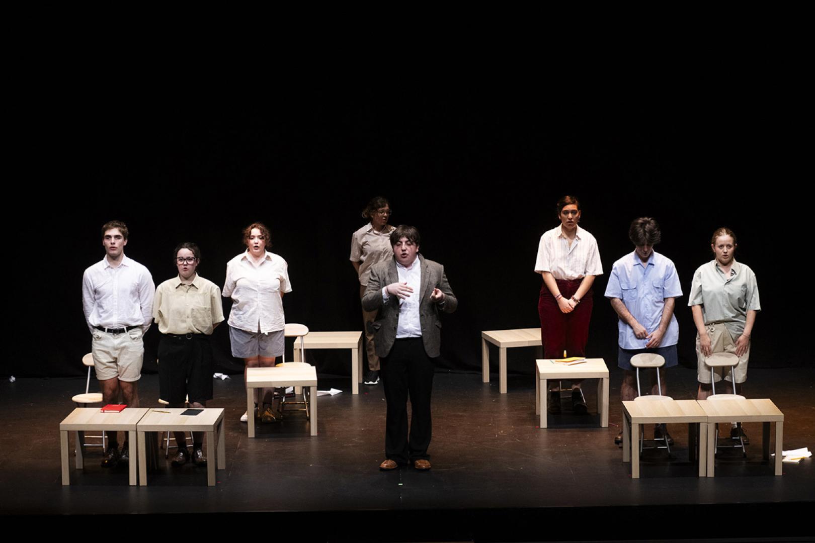 Una de las representaciones de la pasada edición de la Muestra de Teatro Universitario, en el Civivox Iturrama