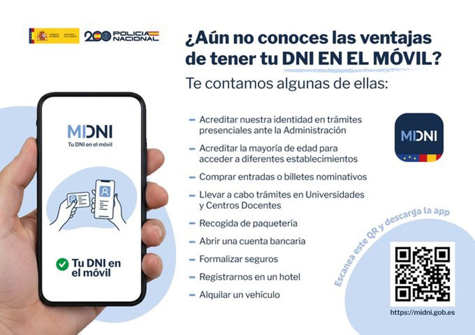 A partir del 2 de abril se puede usar del DNI desde el móvil