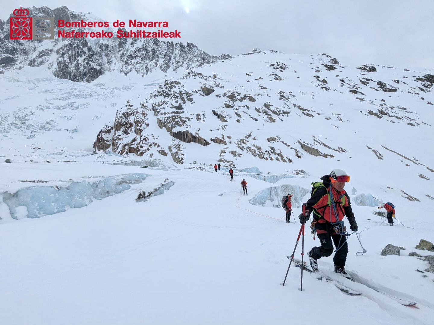 Miembros del GRT, durante una formación reciente en los Pirineos