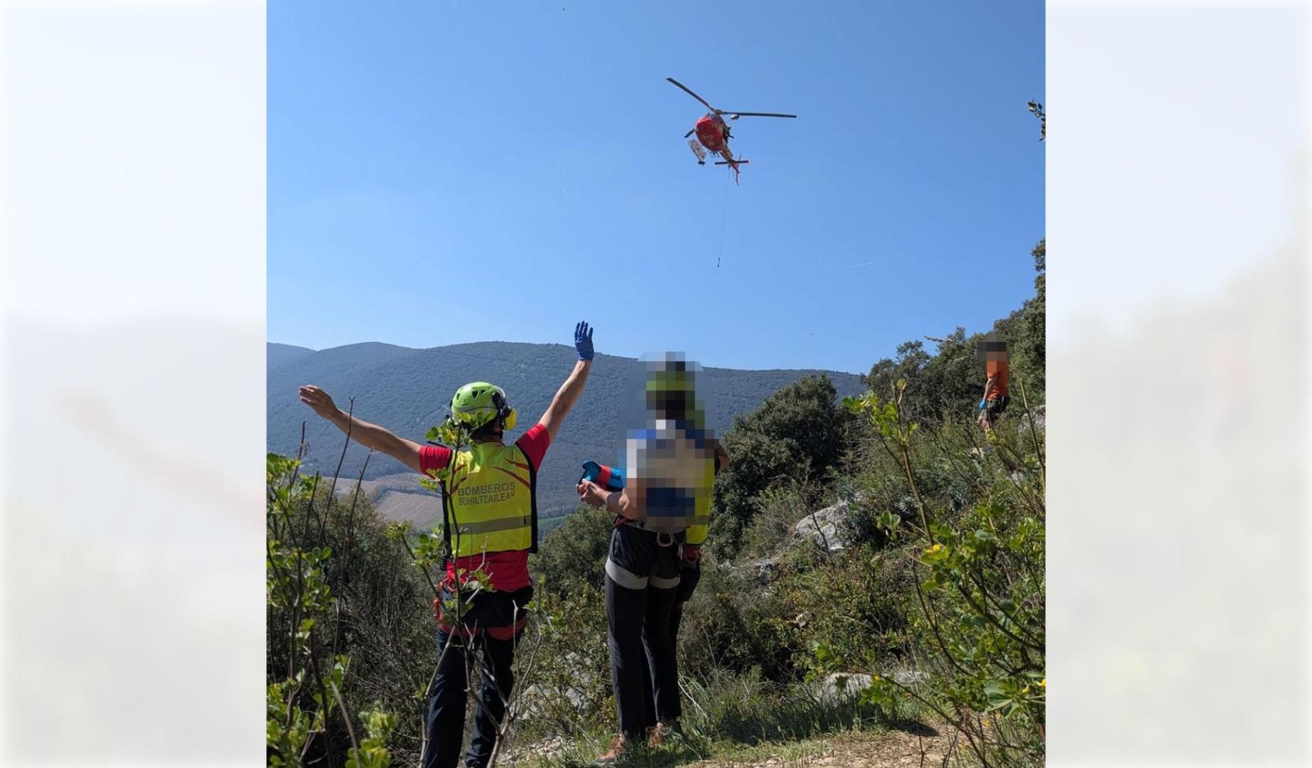 Rescate al escalador de Etxauri con fractura en un brazo
