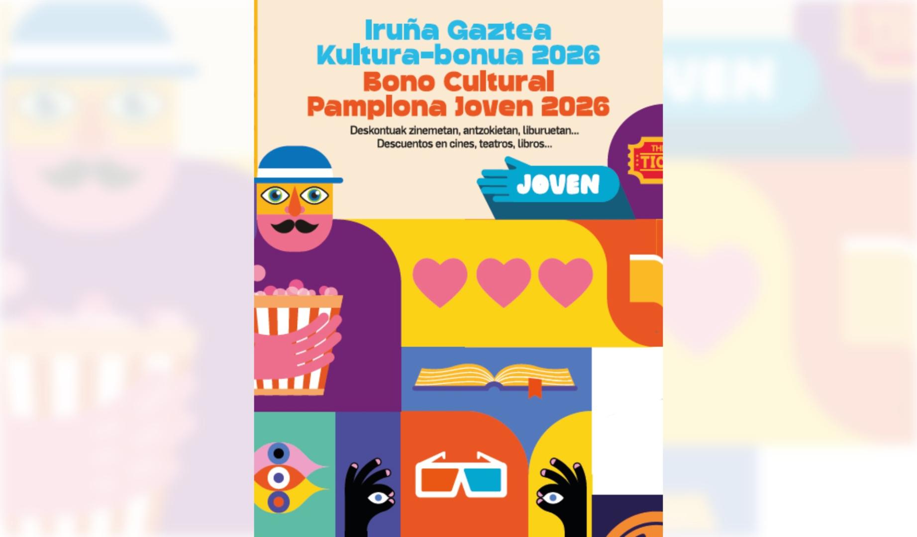 Cartel de la iniciativa del bono cultural Pamplona Joven