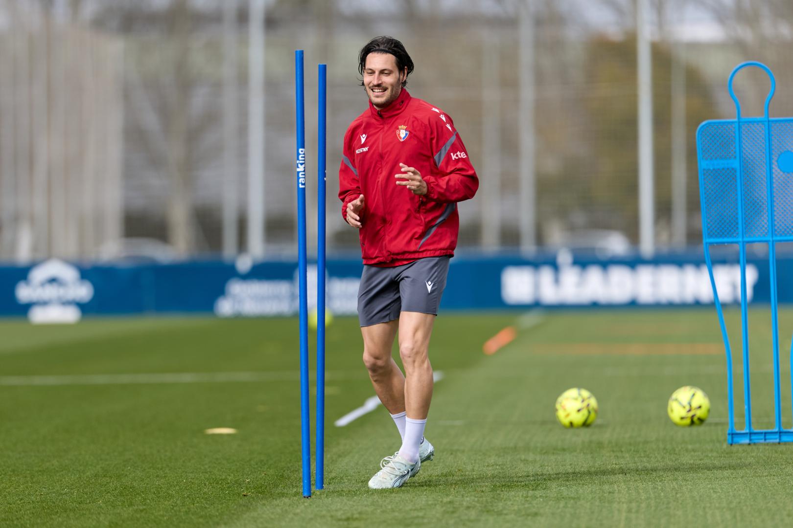 Juan Cruz, en un entrenamiento de esta semana
