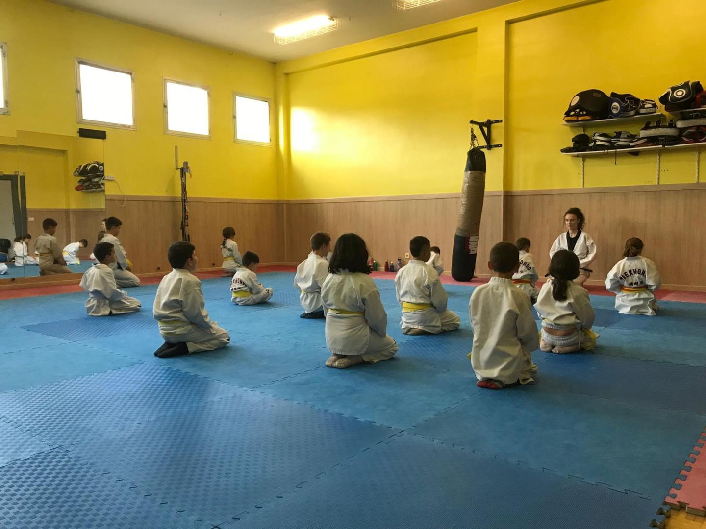 Niños y jóvenes integran la mayoría del alumnado de la escuela de taekwondo Kwon, actualmente con sede en Sangüesa