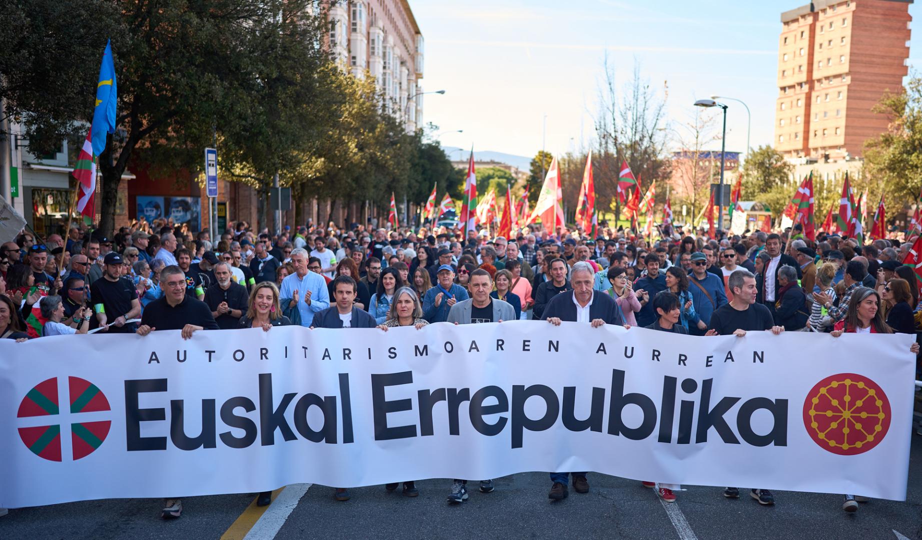 Manifestación de EH Bildu en Pamplona por el Aberri Eguna 2026europa press