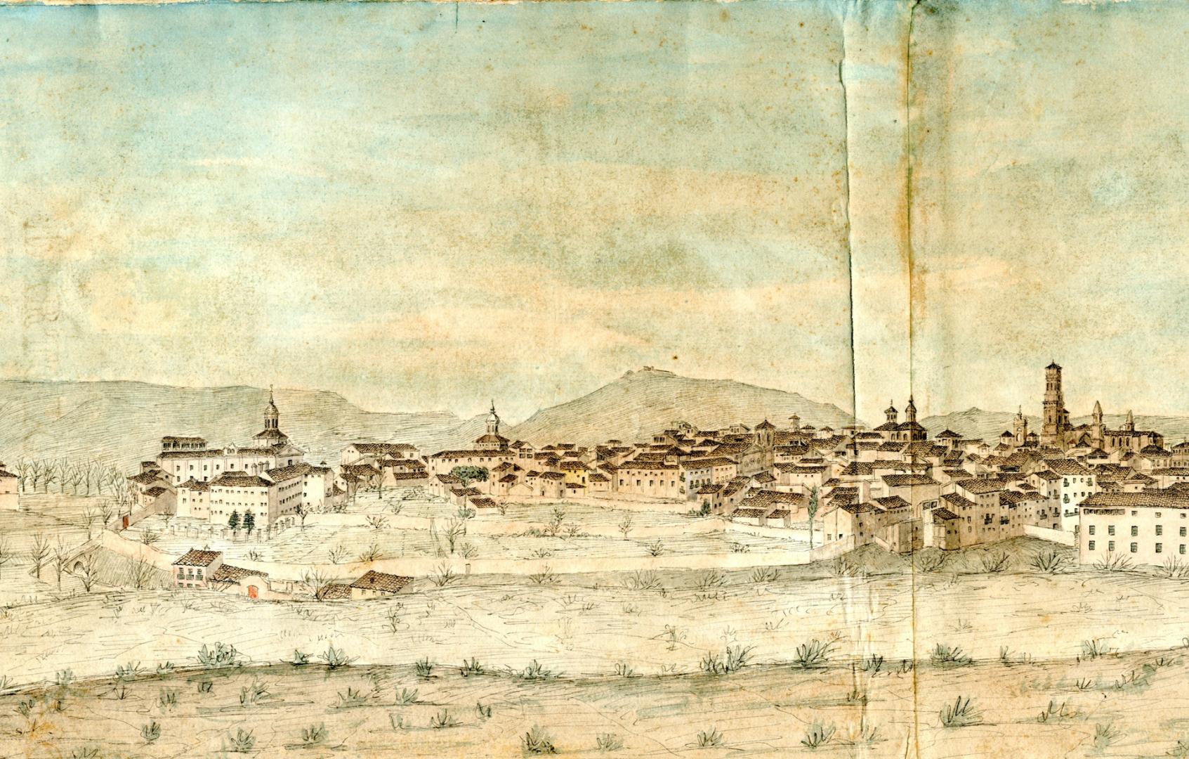 Vista de Tudela. Detalle. (c. 1875). Colección particular