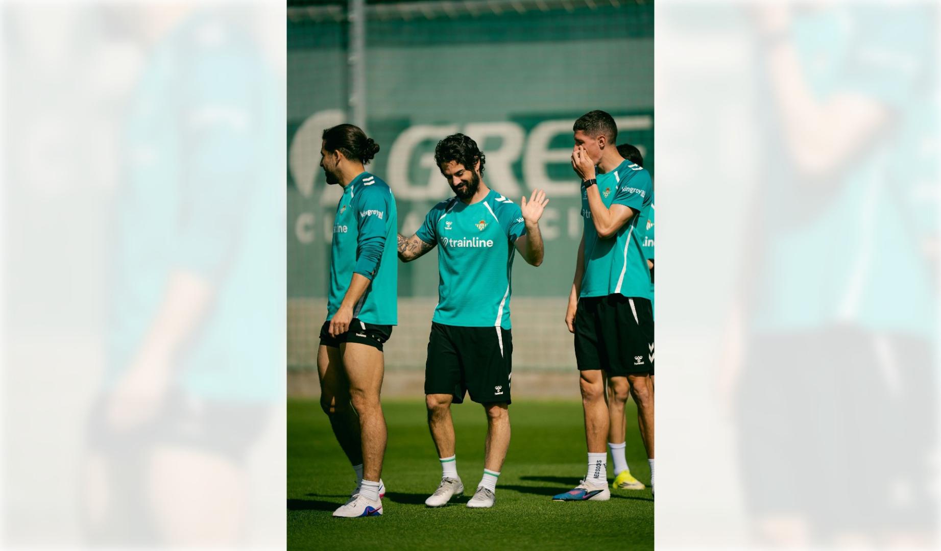Isco, durante el entrenamiento de este lunes 6 de abril