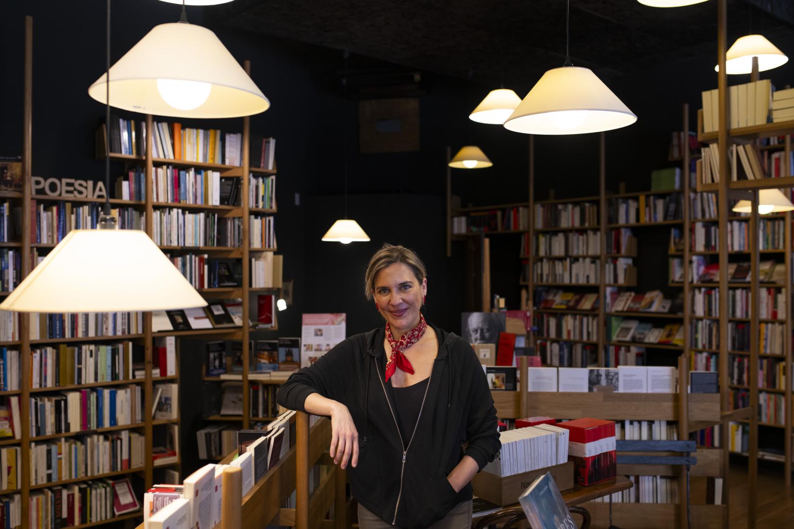 Nayra Sanz Fuentes en la librería Walden de Pamplona, donde ofrecerá su charla.