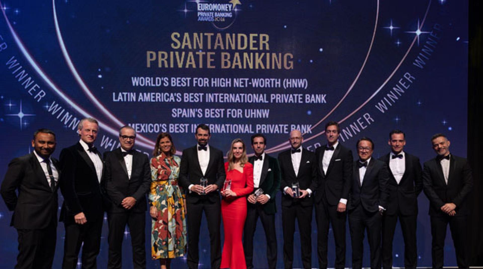 Euromoney ha reconocido a Santander Private Banking con 15 galardones, entre ellos ‘Mejor Banca Privada para clientes High Net Worth (HNW) en el mundo y Mejor Banca Privada Internacional en Latinoamérica