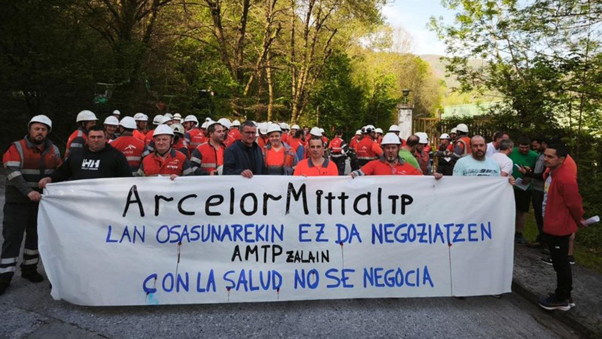 Concentración de los trabajadores de la planta de ArcelorMittal en Bera