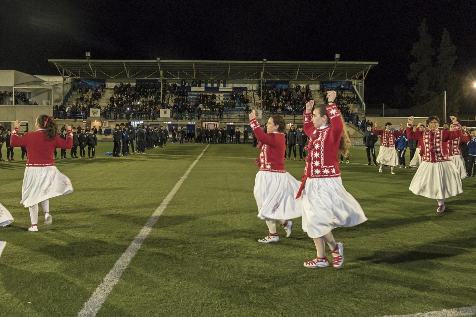 Noviembre de 2018, celebración del 90 aniversario del campo de fútbol de Merkatondoa, la instalación deportiva más antigua de Estella que va camino de su centenario. Archivo