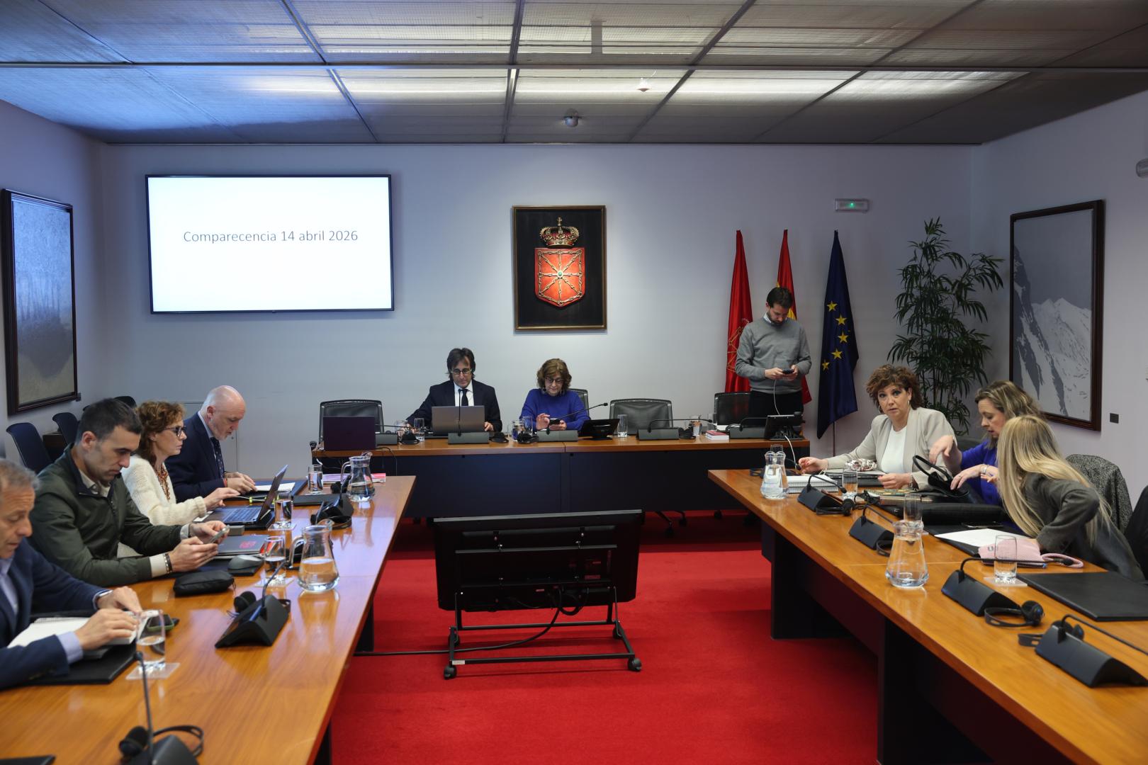 El auditor de la Cámara de Comptos Miguel Ángel Aurrecoechea, durante su comparecencia en la comisión parlamentaria de Economía