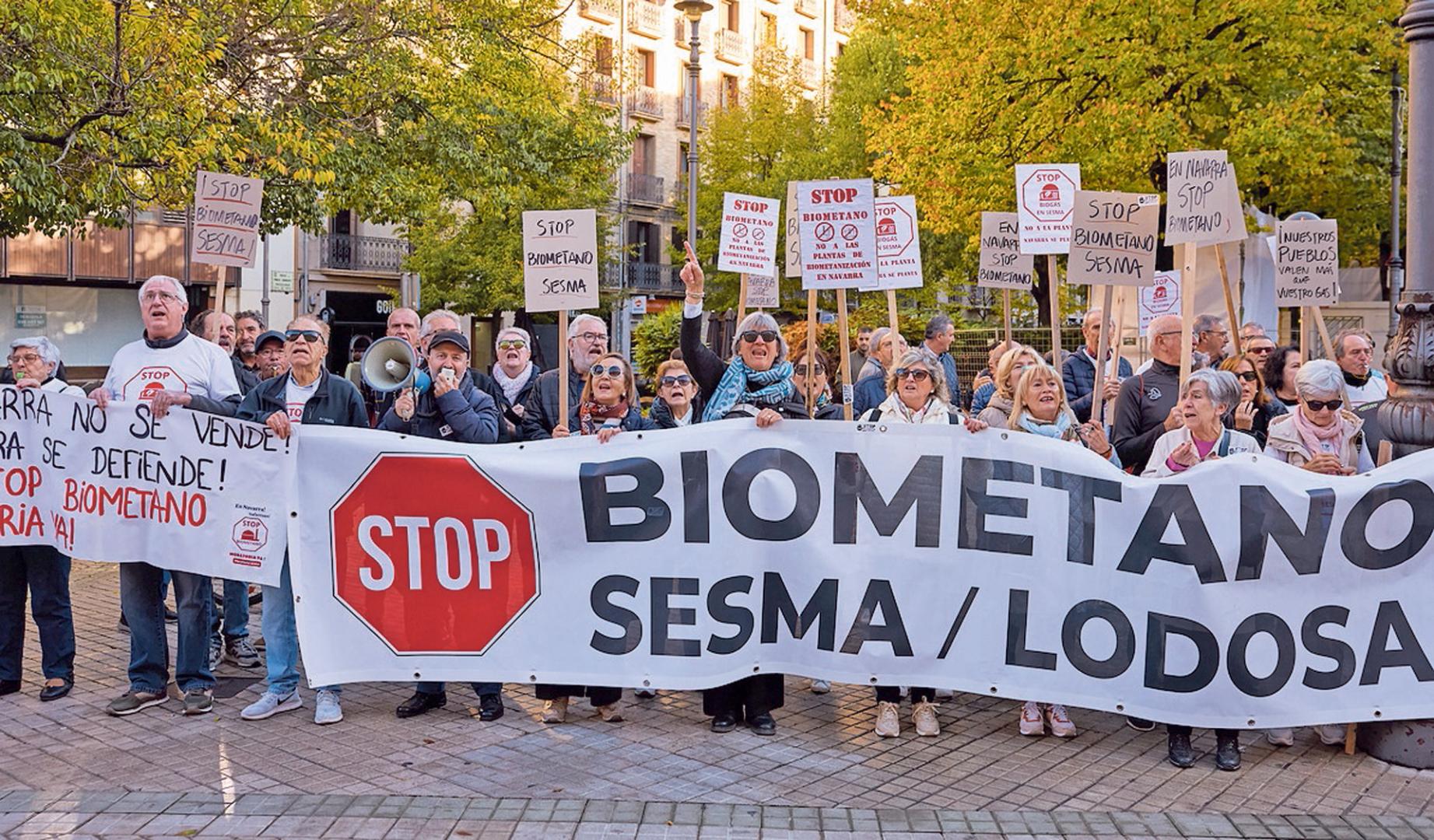 Protesta el pasado octubre contra los proyectos de Sesma, Lodosa y Rada