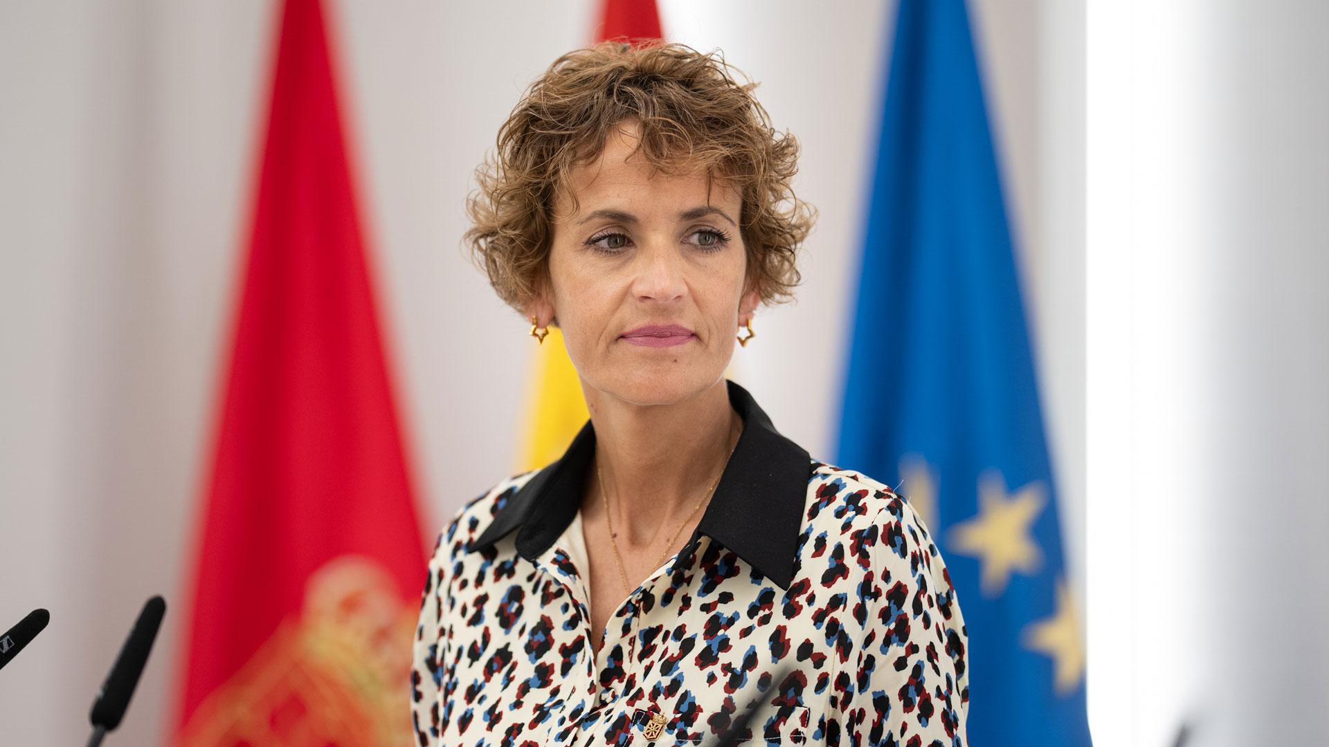 La presidenta María Chivite en una rueda de prensa anterior