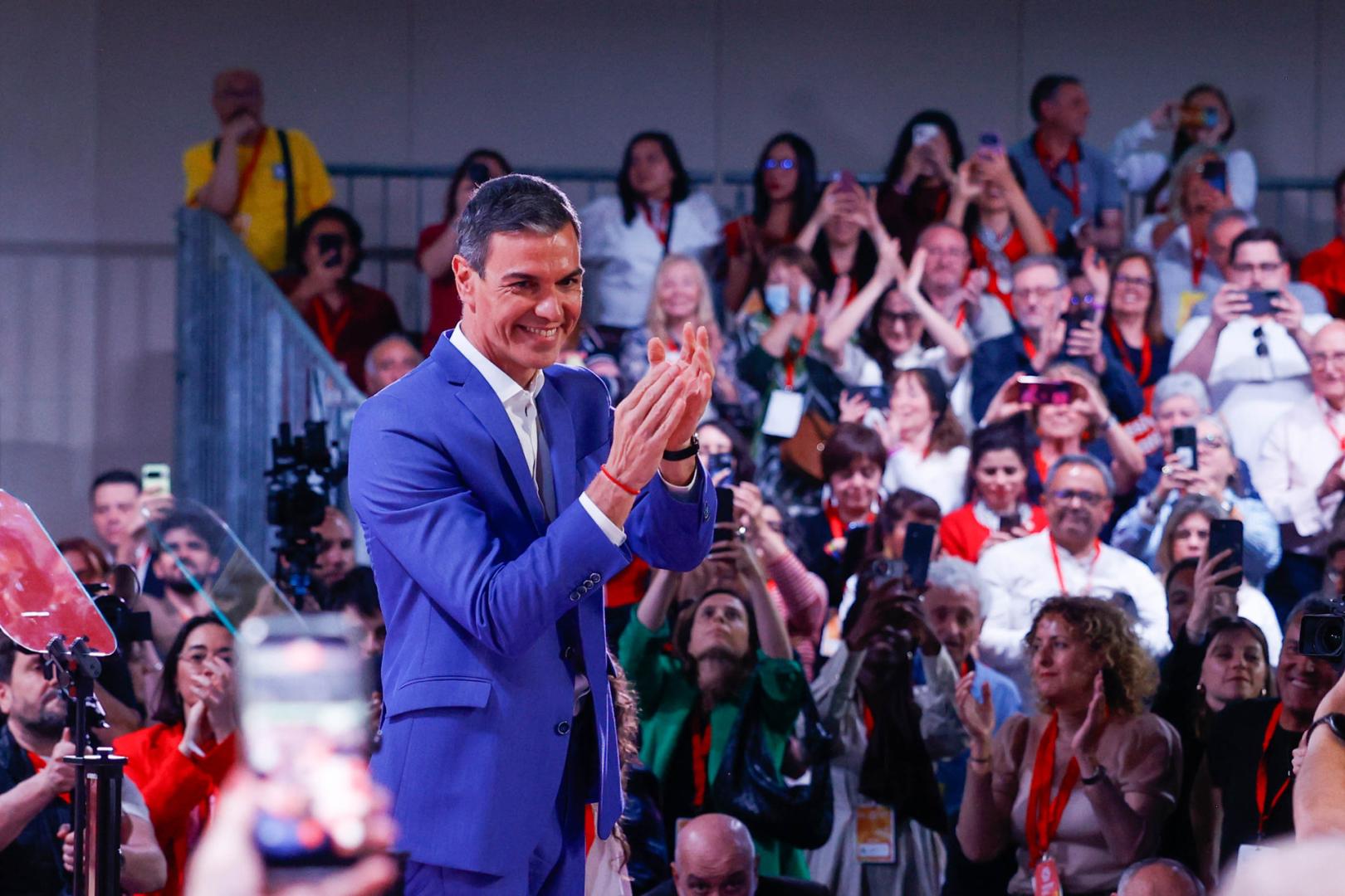El presidente del Gobierno, Pedro Sánchez, durante la segunda y última jornada del Global Progressive Mobilisation, en Barcelona