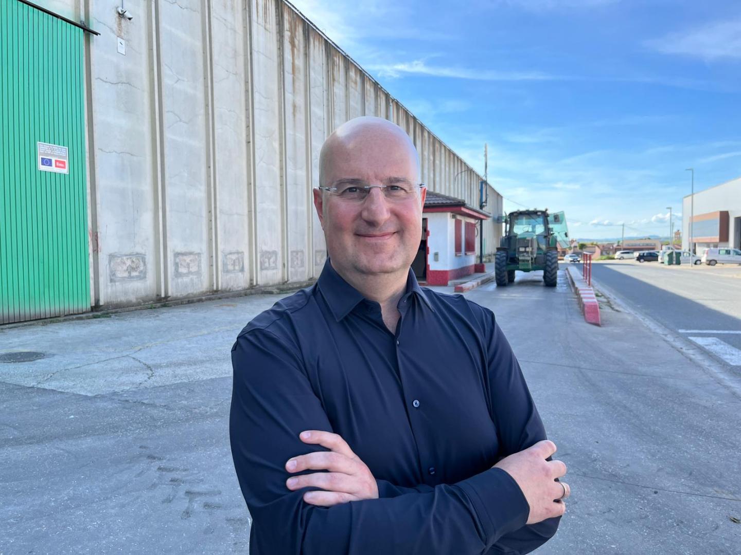 El director de la Asociación Nacional de Productores de Ganado Porcino (Anprogapor), Miguel  Ángel Higuera, en Caparroso, donde participó en una jornada.