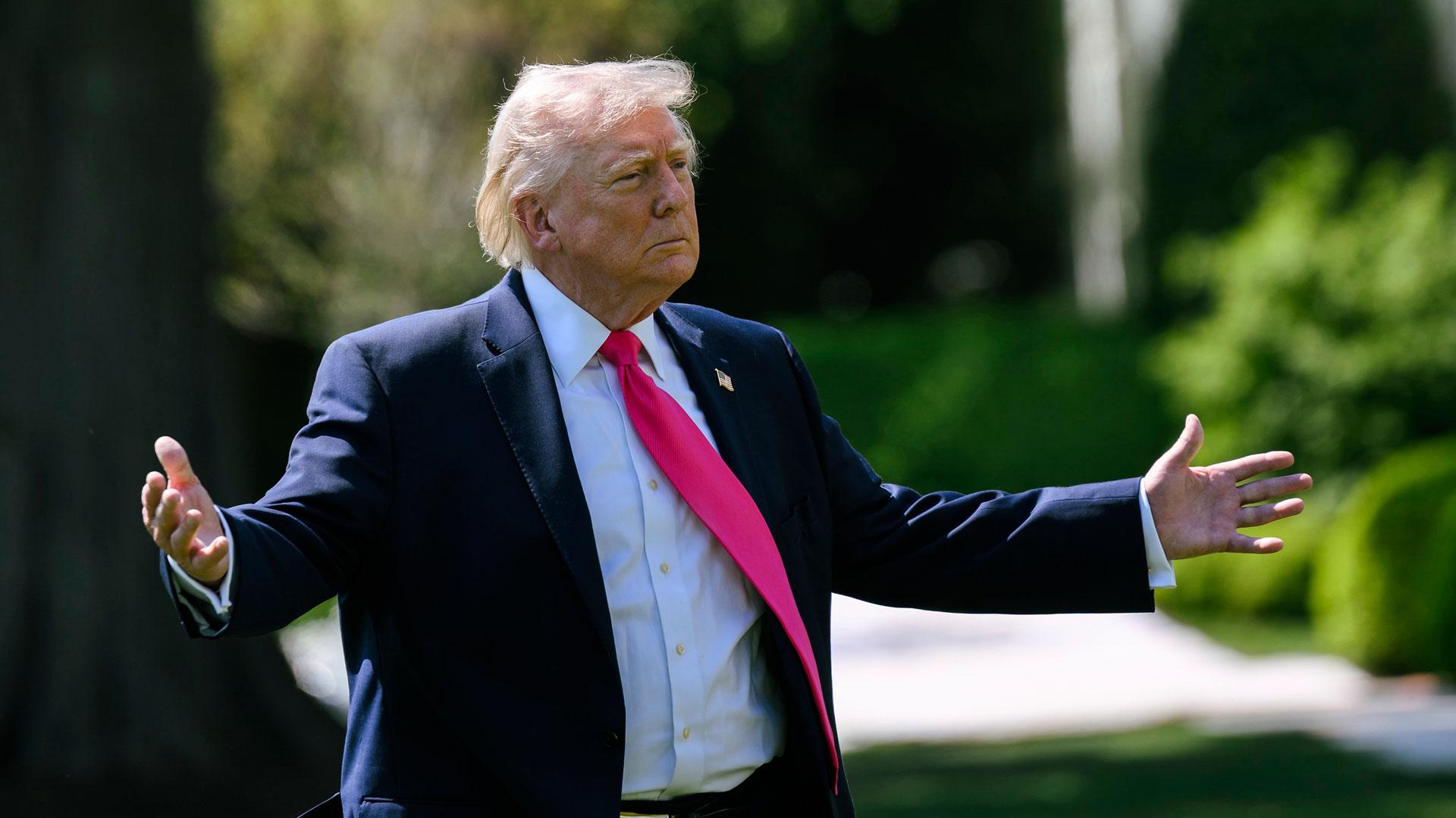 El presidente de Estados Unidos, Donald Trump, en los jardines de la Casa Blanca