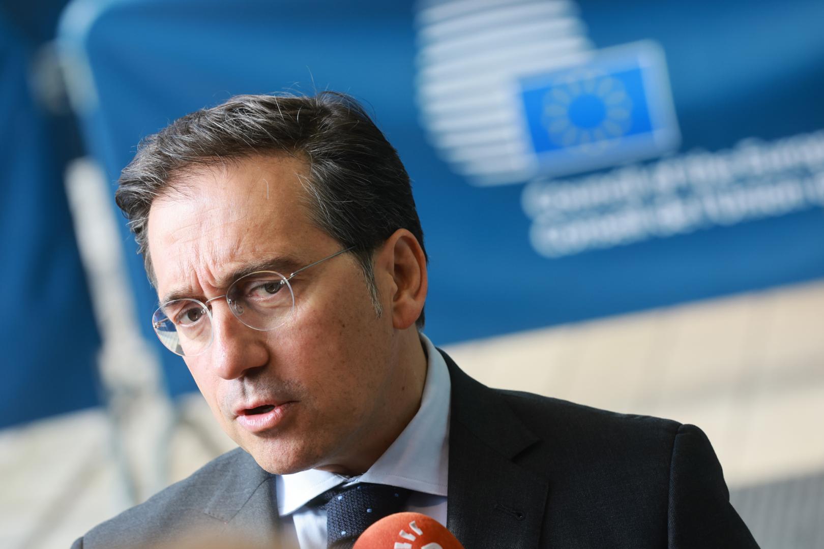 José Manuel Albares, ministro de Asuntos Exteriores español, este martes en Luxemburgo