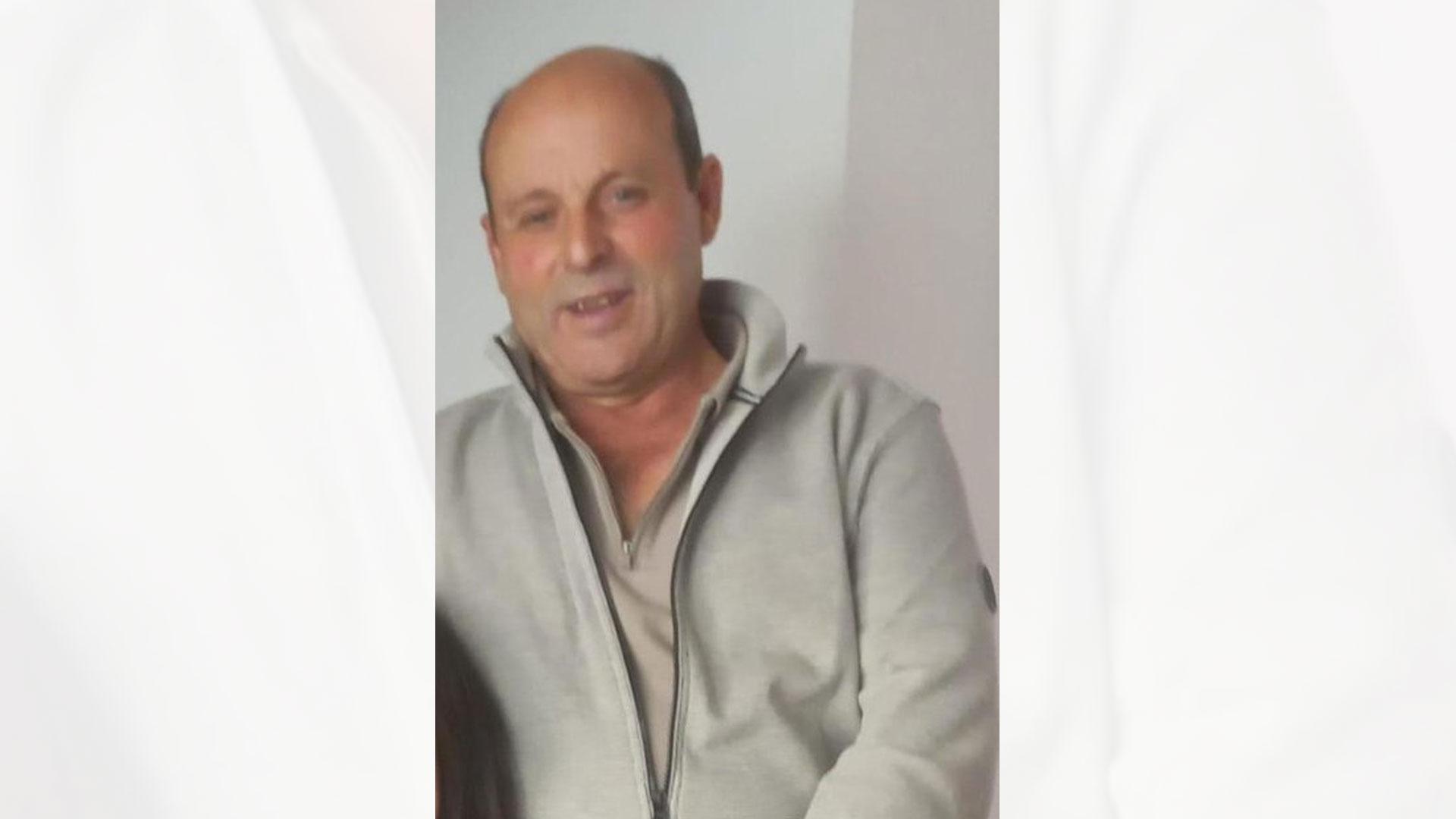 Foto del hombre de 58 años, de 1,70 metros de altura y unos 80 kilos de peso, con calvicie, ojos azules y tez blanca desaparecido en Tudela desde el lunes