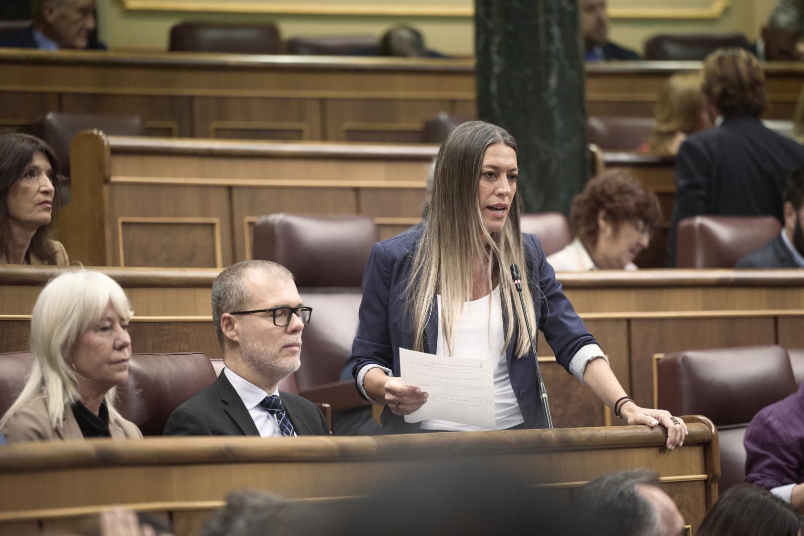 La portavoz de Junts en el Congreso, Miriam Nogueras, durante una sesión plenaria en el Congreso