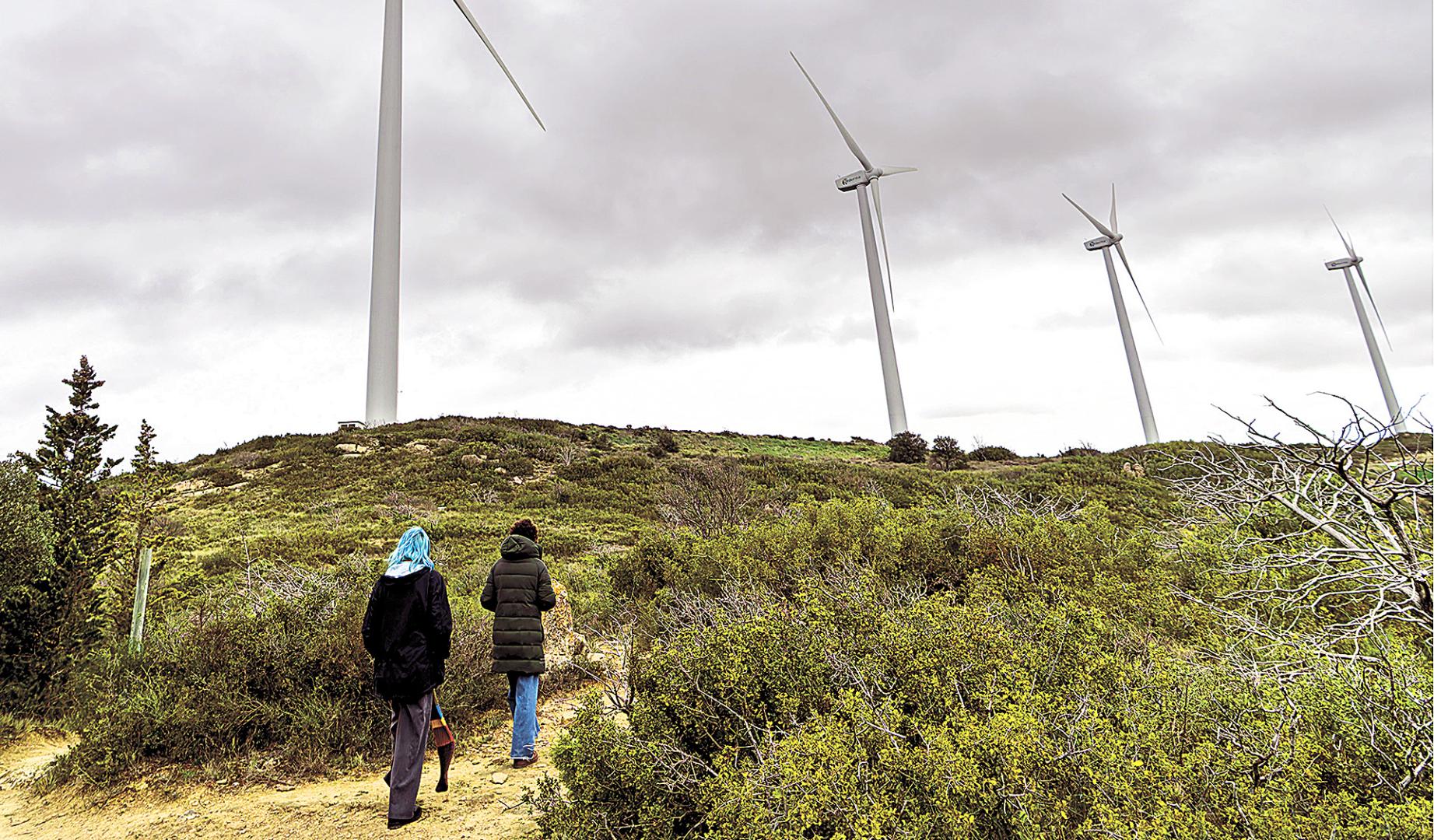 Imagen de un parque eólico en la zona de Artajona