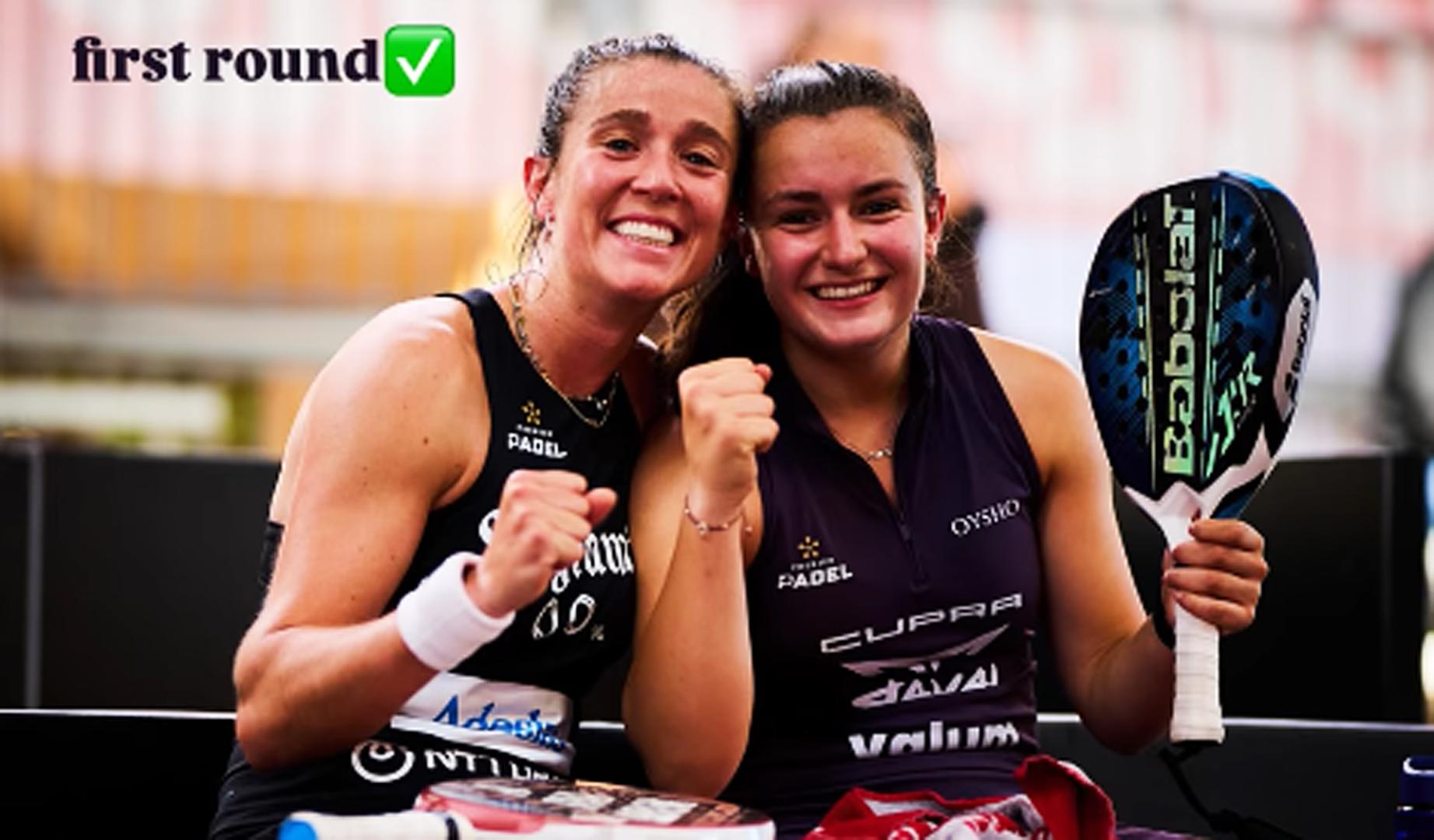 Marta Ortega y Martina Calvo con la tarea hecha. Check a la primera ronda en Bruselas, como publicaba en sus redes la pamplonesa. Ahora a por la siguiente.