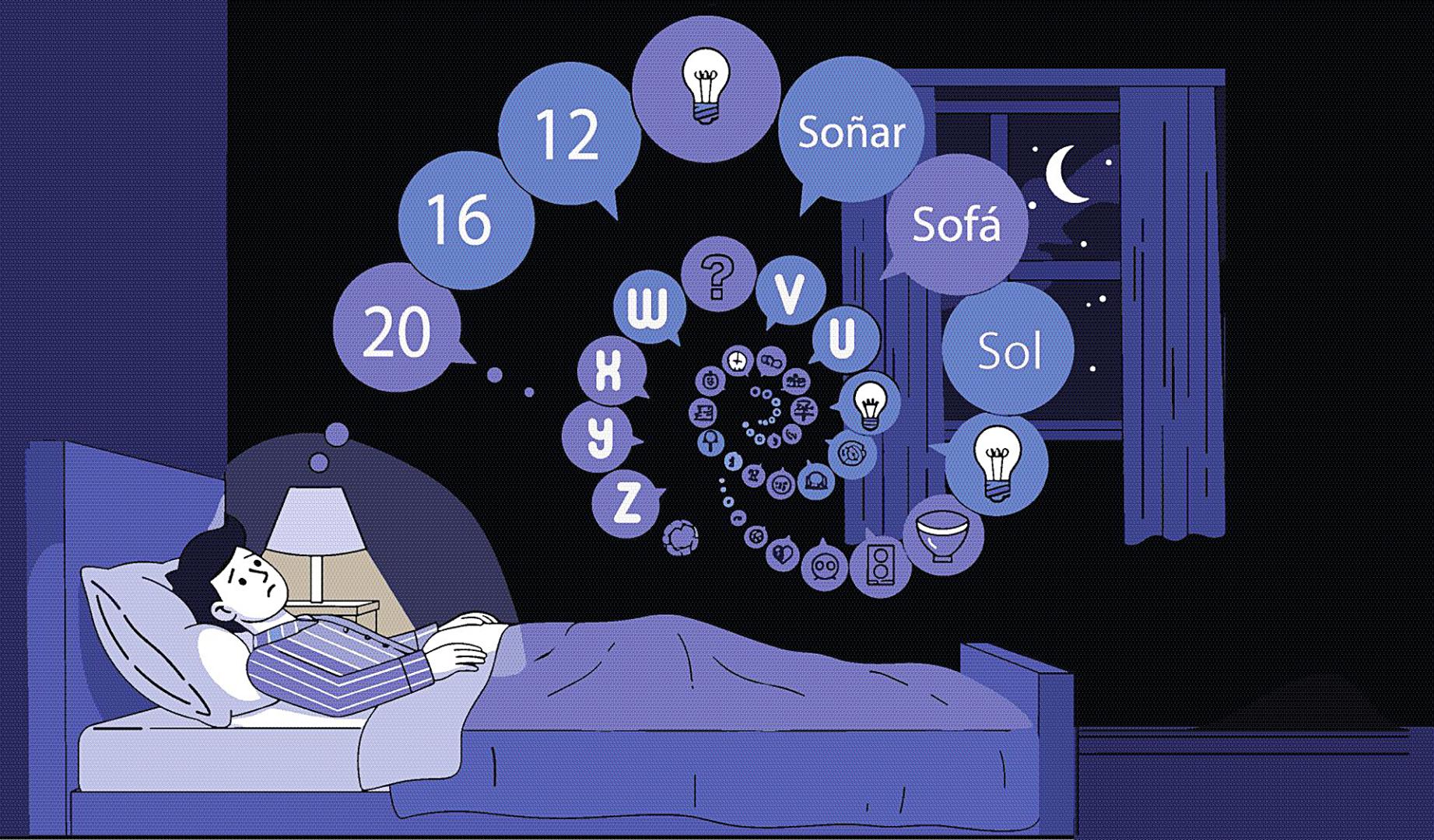 Una persona no puede dormir por darle vueltas a las cosas